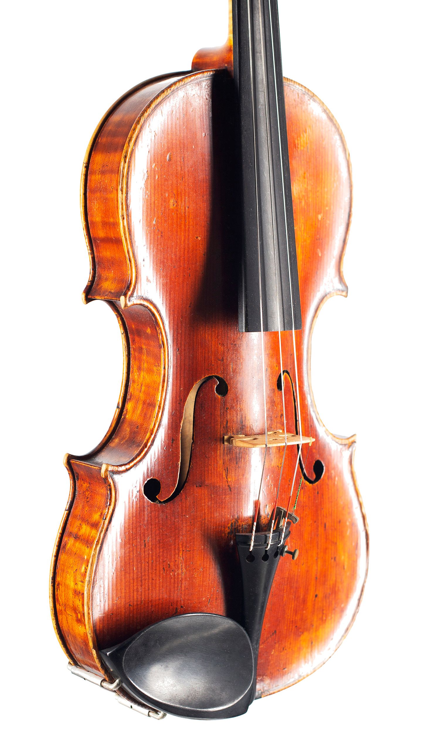 Violin by William Forster II (Old Forster), London, circa 1780 — angled view, 40°