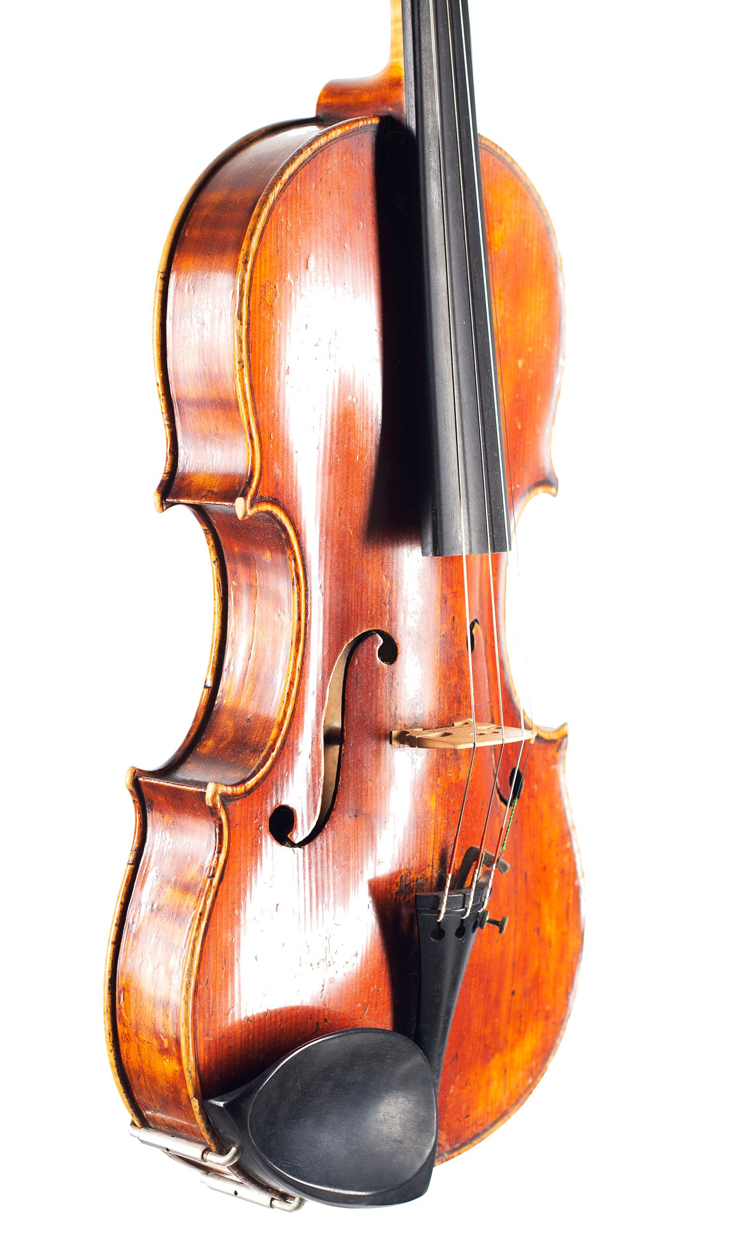 Violin by William Forster II (Old Forster), London, circa 1780 — angled view, 50°