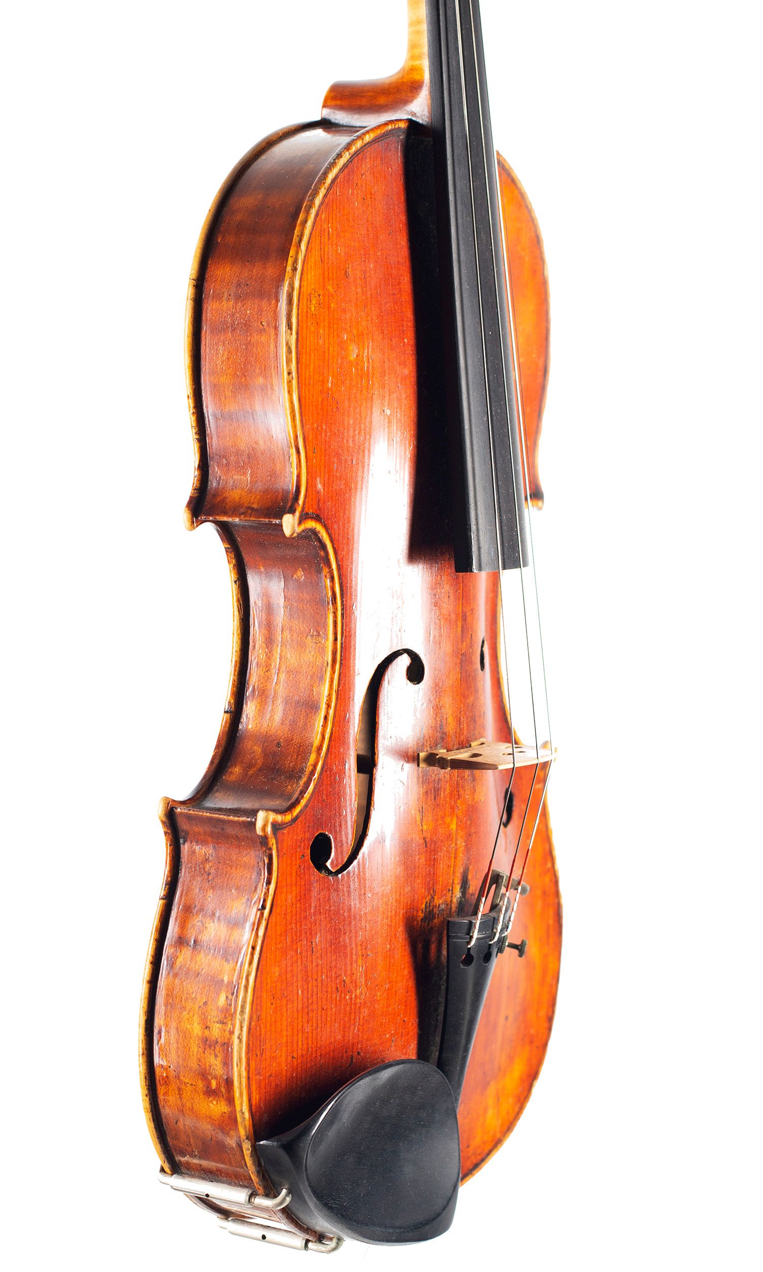 Violin by William Forster II (Old Forster), London, circa 1780 — angled view, 60°