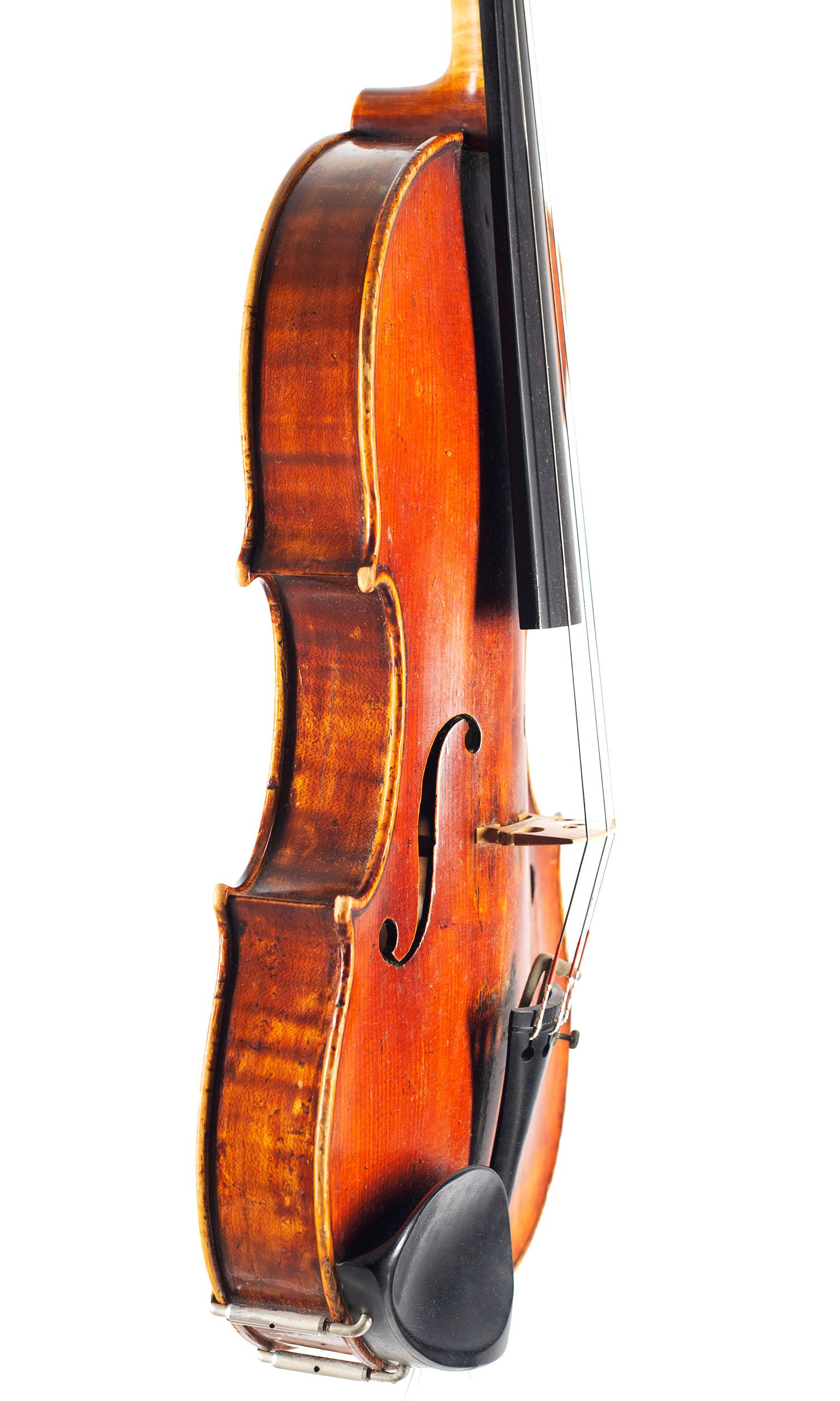 Violin by William Forster II (Old Forster), London, circa 1780 — angled view, 70°