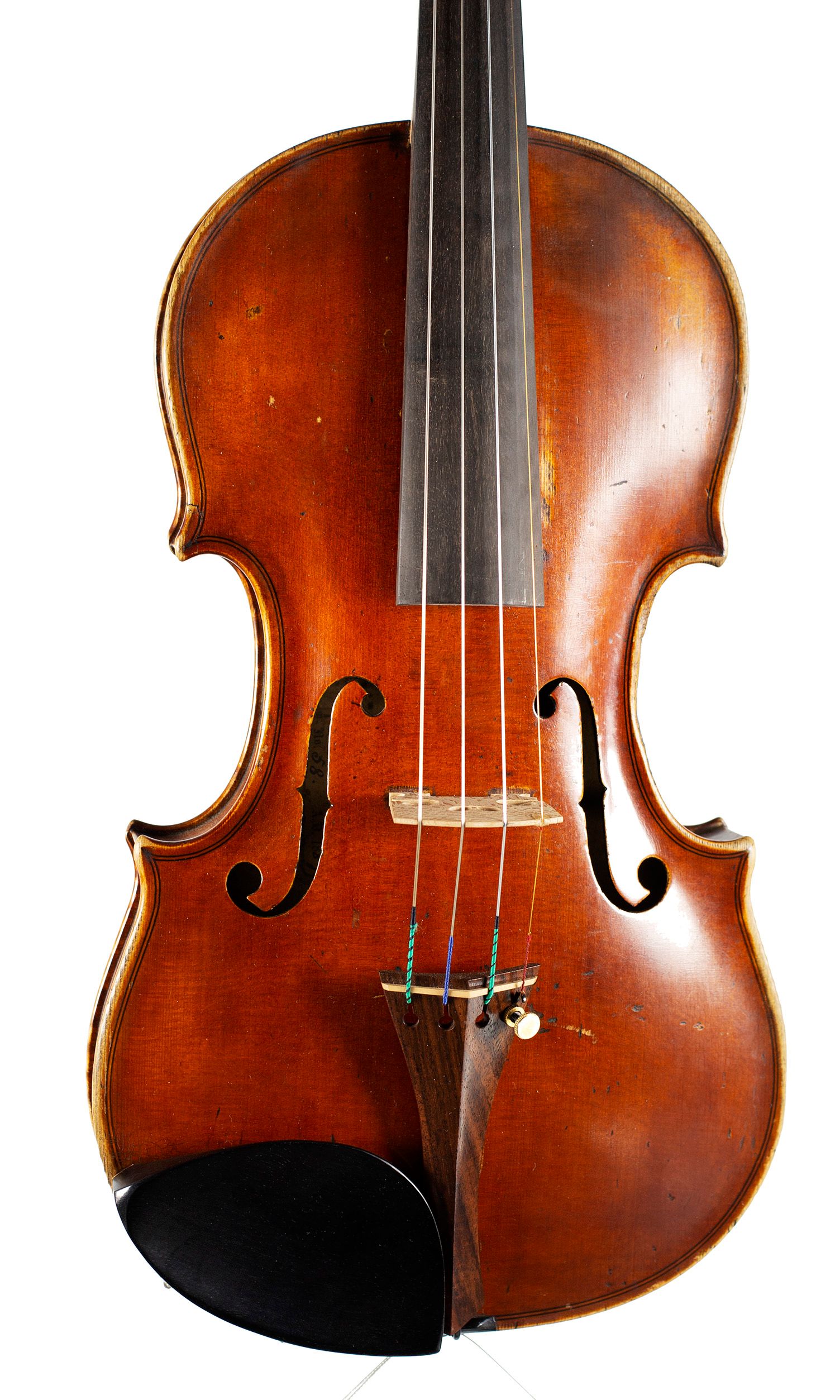 Violin by Joseph Wade, Leeds, 1887 — angled view, 10°