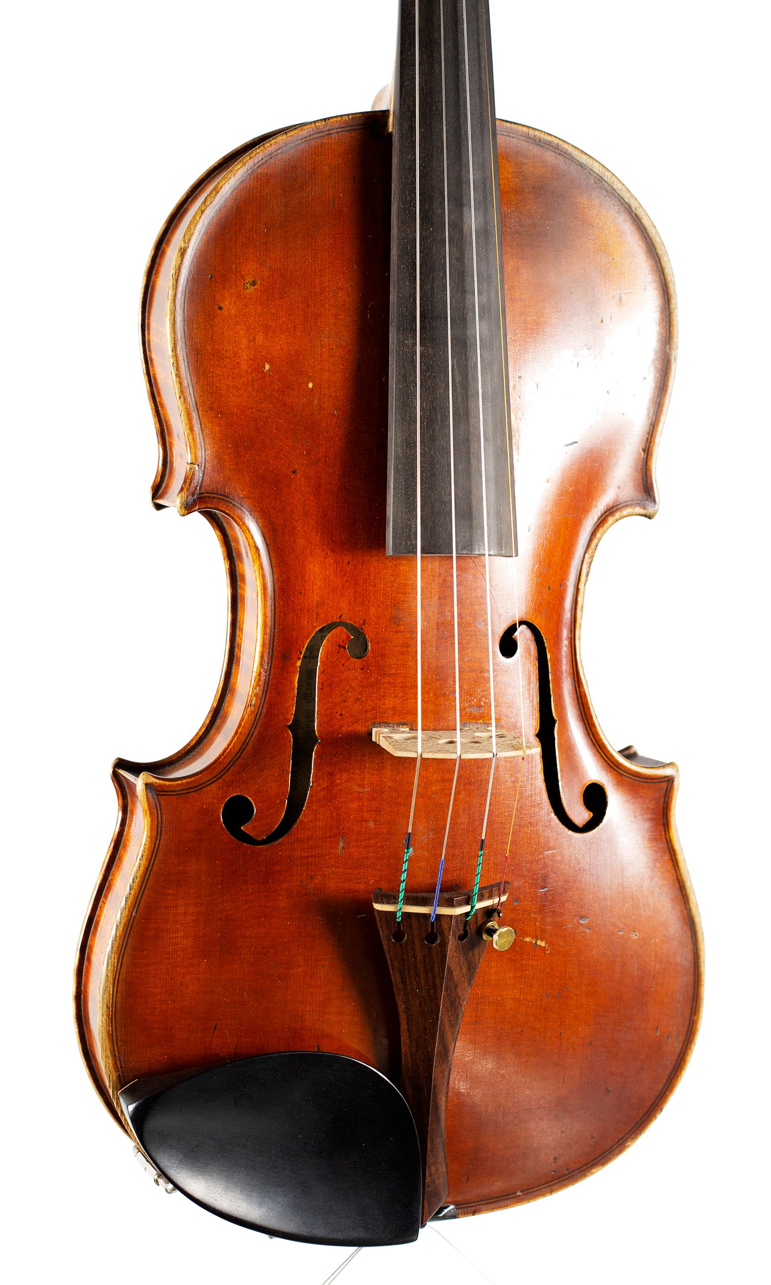Violin by Joseph Wade, Leeds, 1887 — angled view, 20°