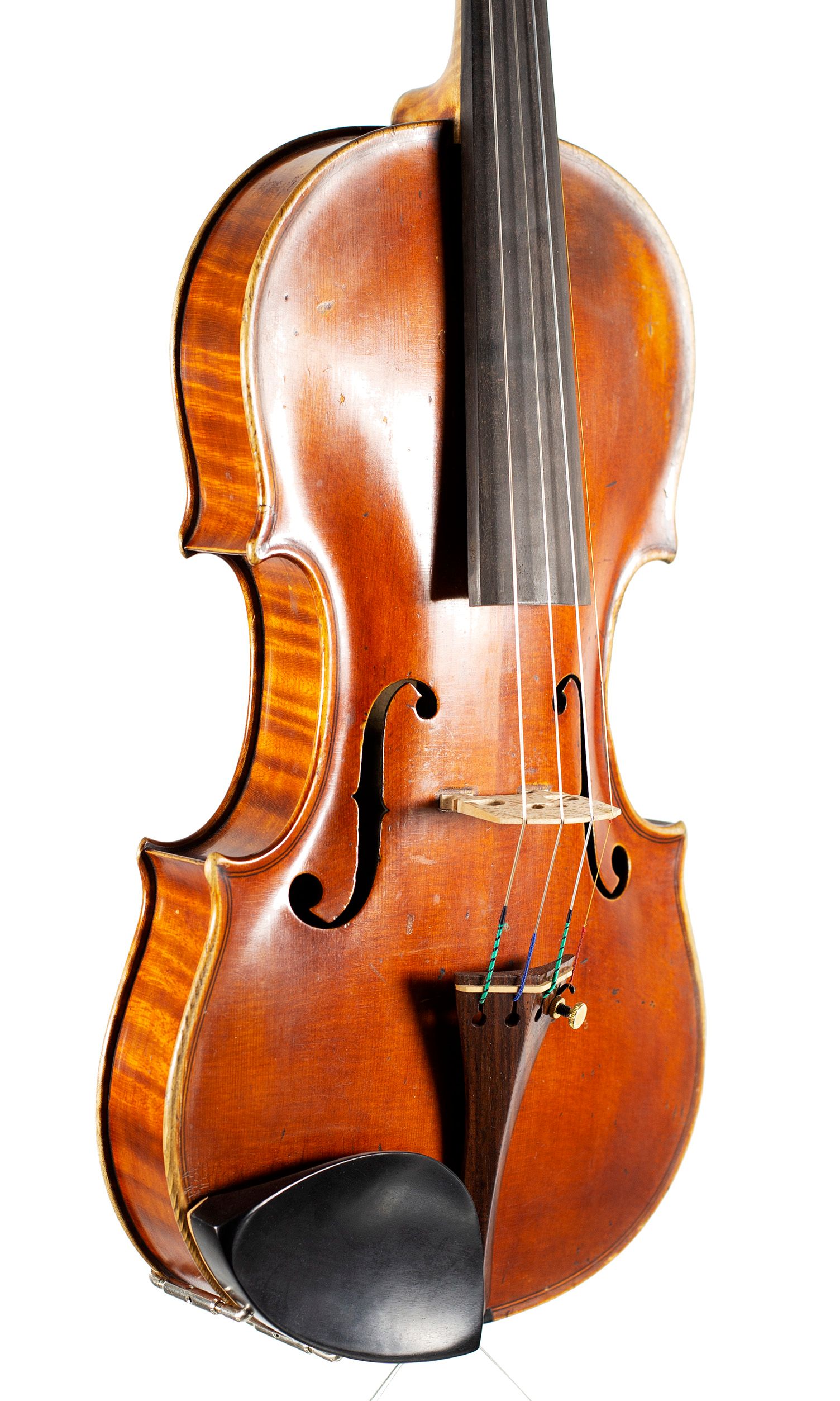 Violin by Joseph Wade, Leeds, 1887 — angled view, 40°