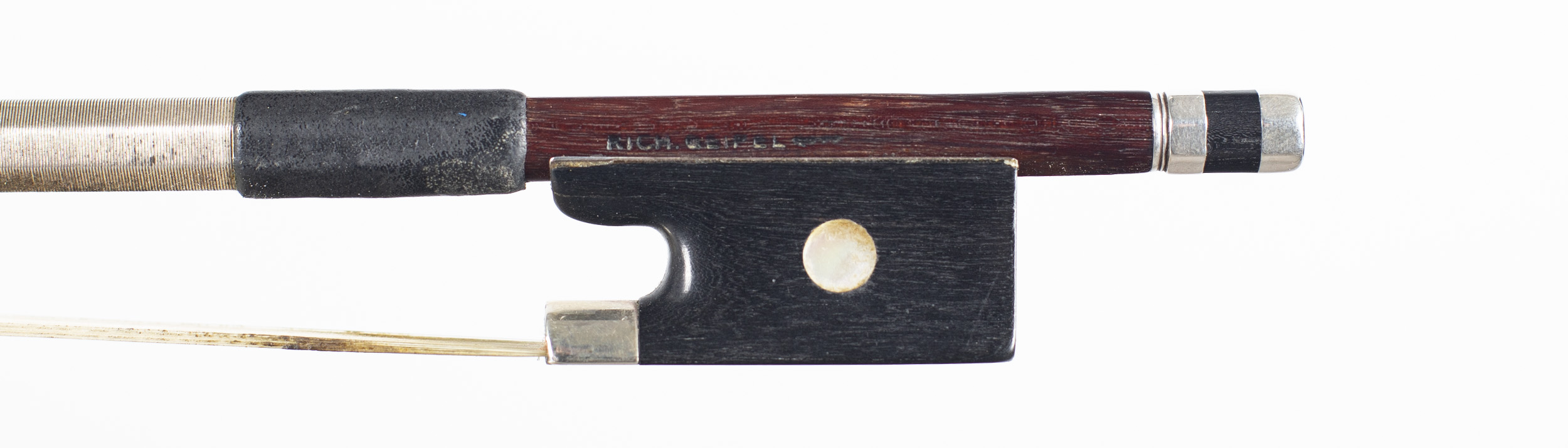 A silver-mounted violin bow by Richard Geipel — frog