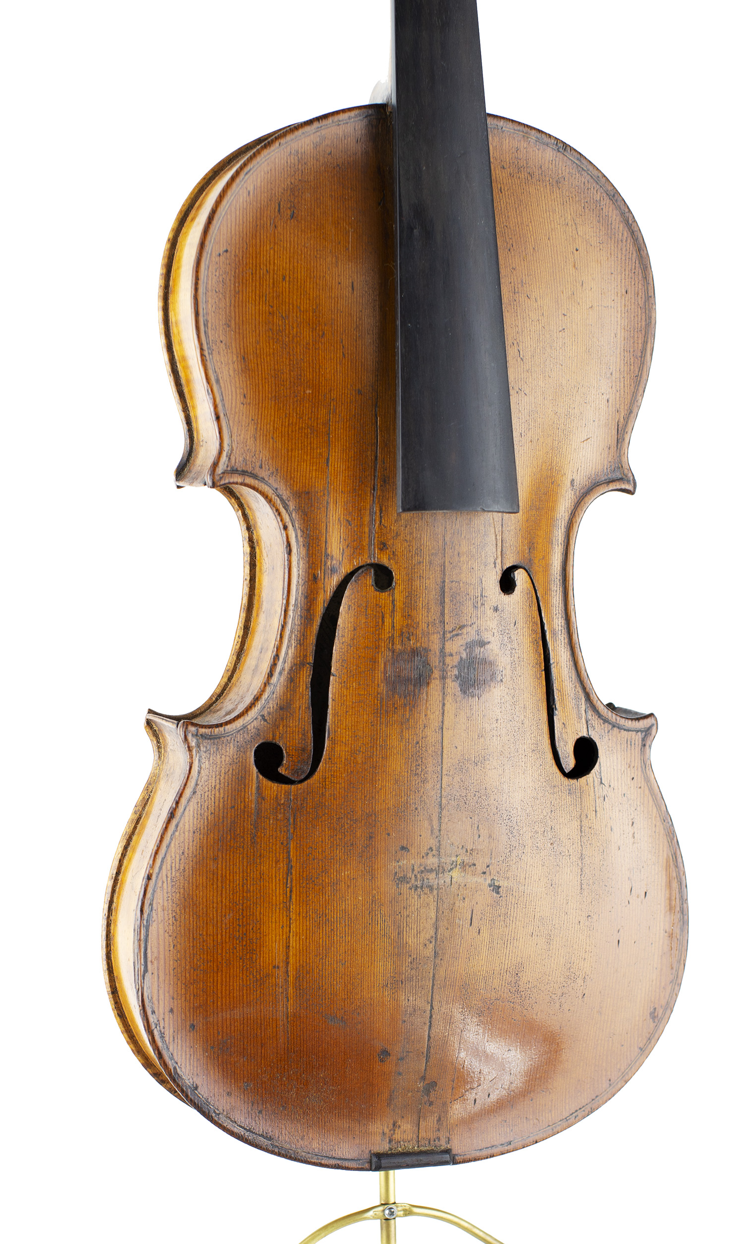 A violin by Robert Barry, England, 1857 — angled view, 20°