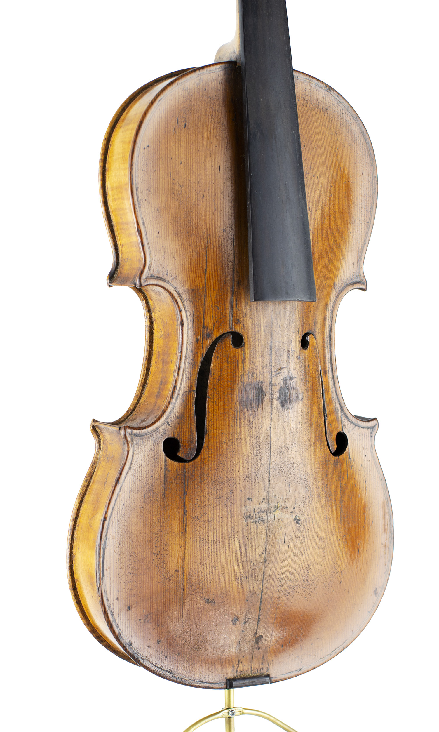 A violin by Robert Barry, England, 1857 — angled view, 30°