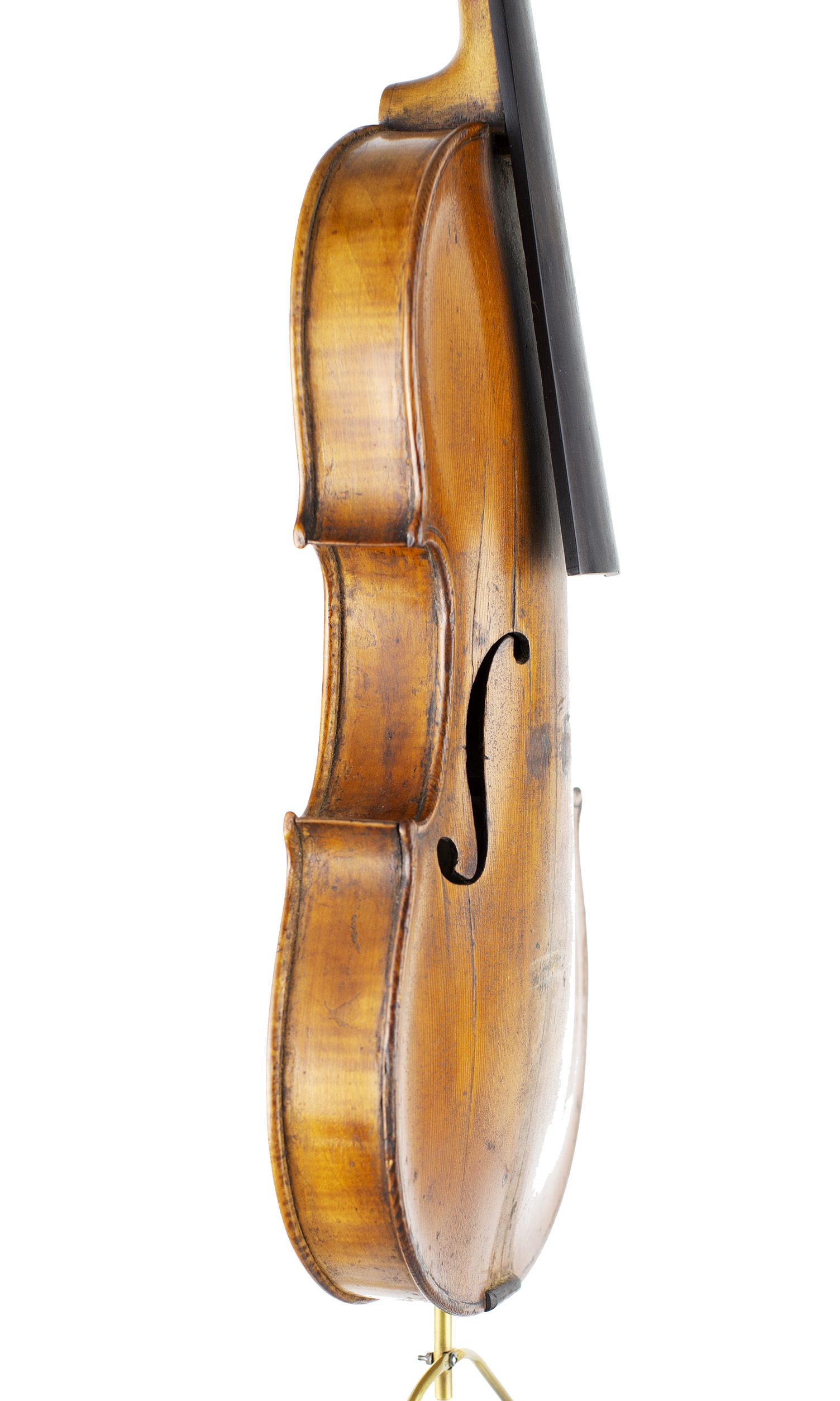 A violin by Robert Barry, England, 1857 — angled view, 70°