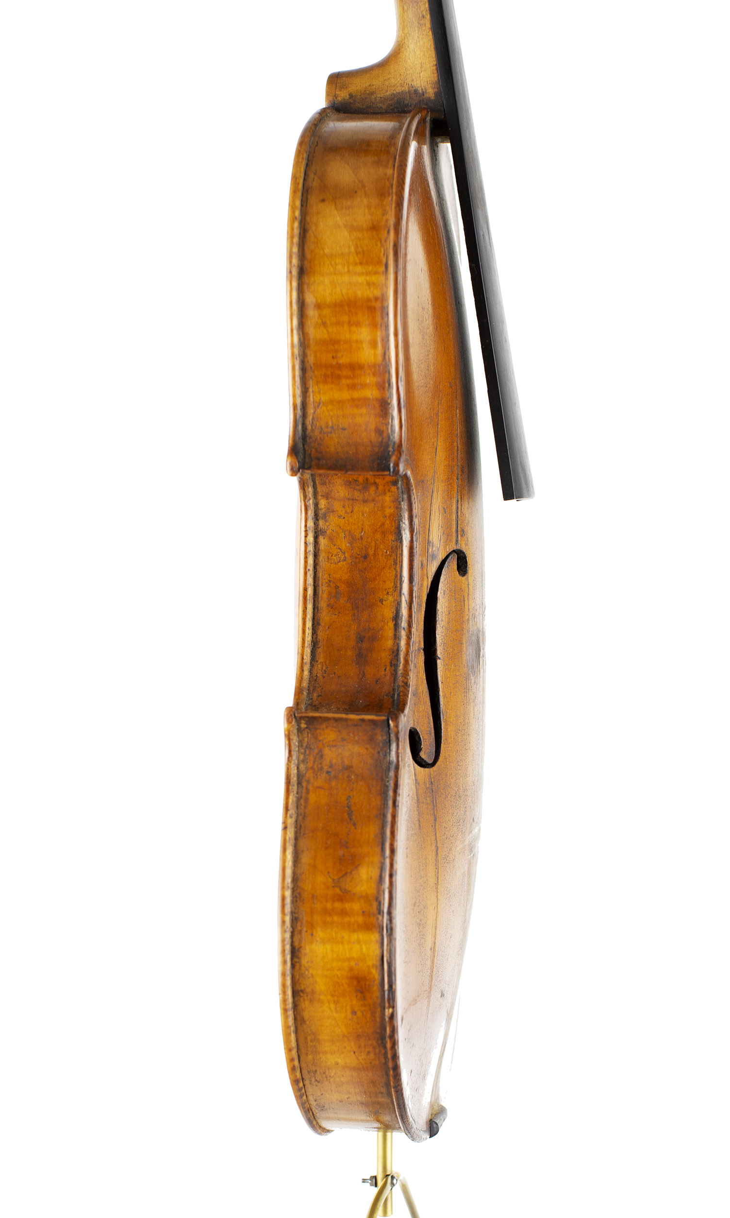 A violin by Robert Barry, England, 1857 — angled view, 80°