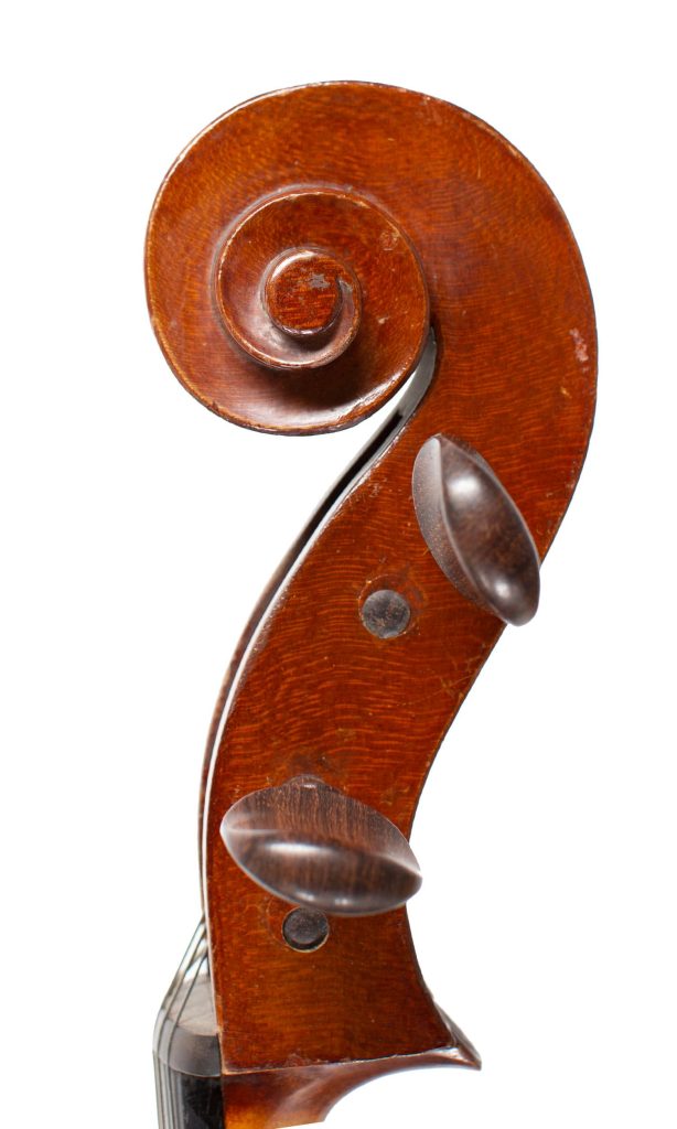 Cello, Workshop of Laberte Humbert, Mirecourt, circa 1920 — scroll