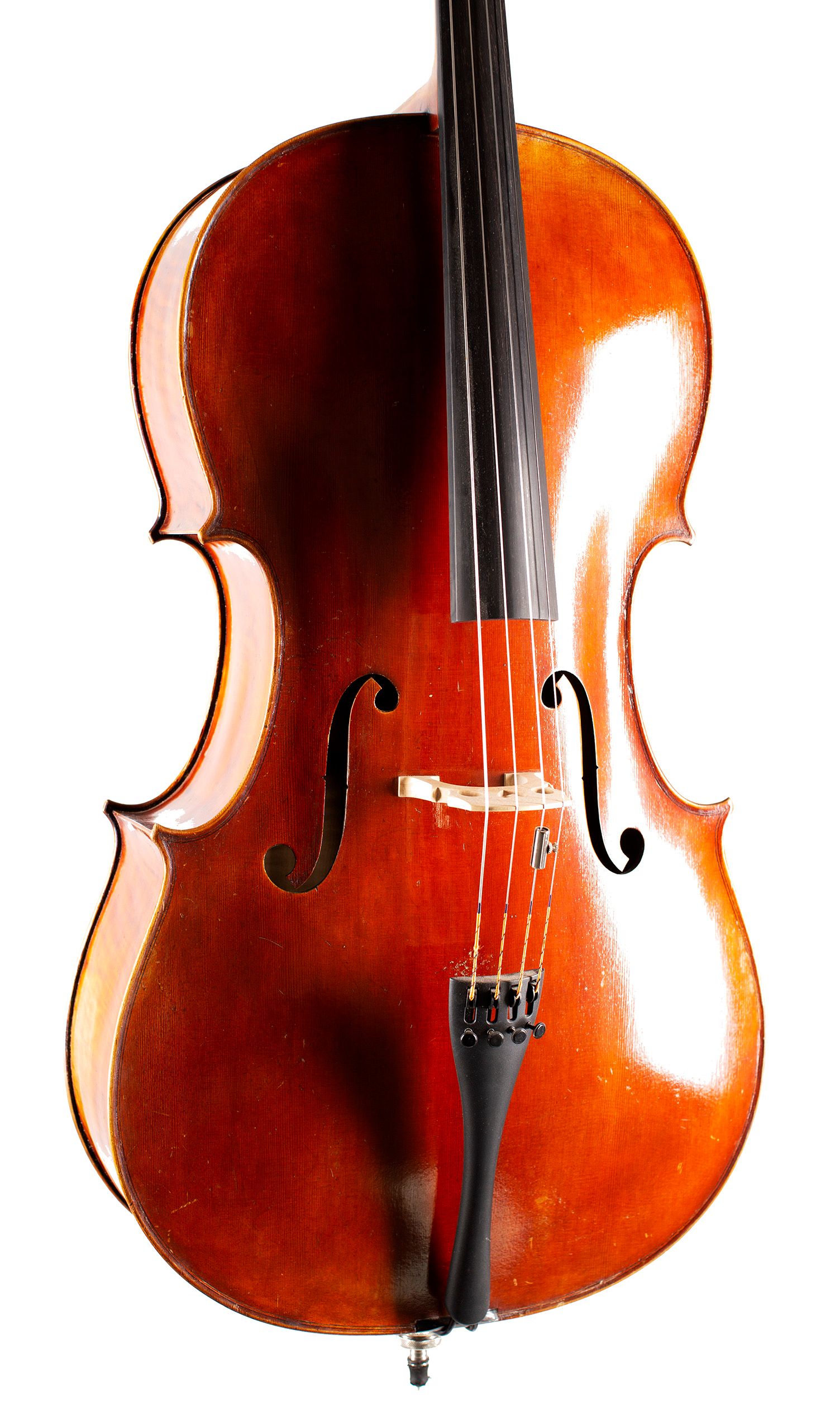 Cello, Workshop of Jay Haide, 2015, China — angled view, 20°