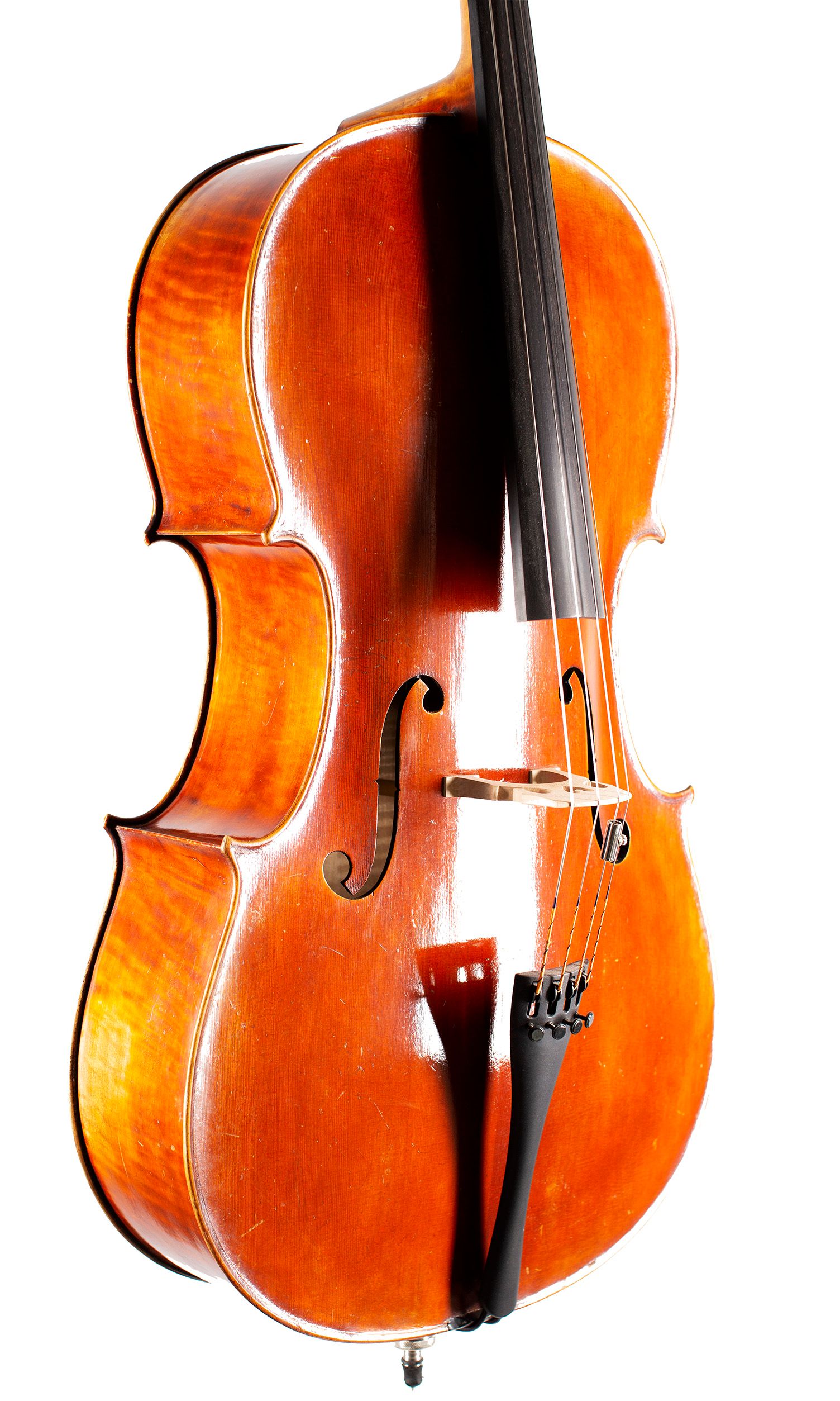 Cello, Workshop of Jay Haide, 2015, China — angled view, 40°