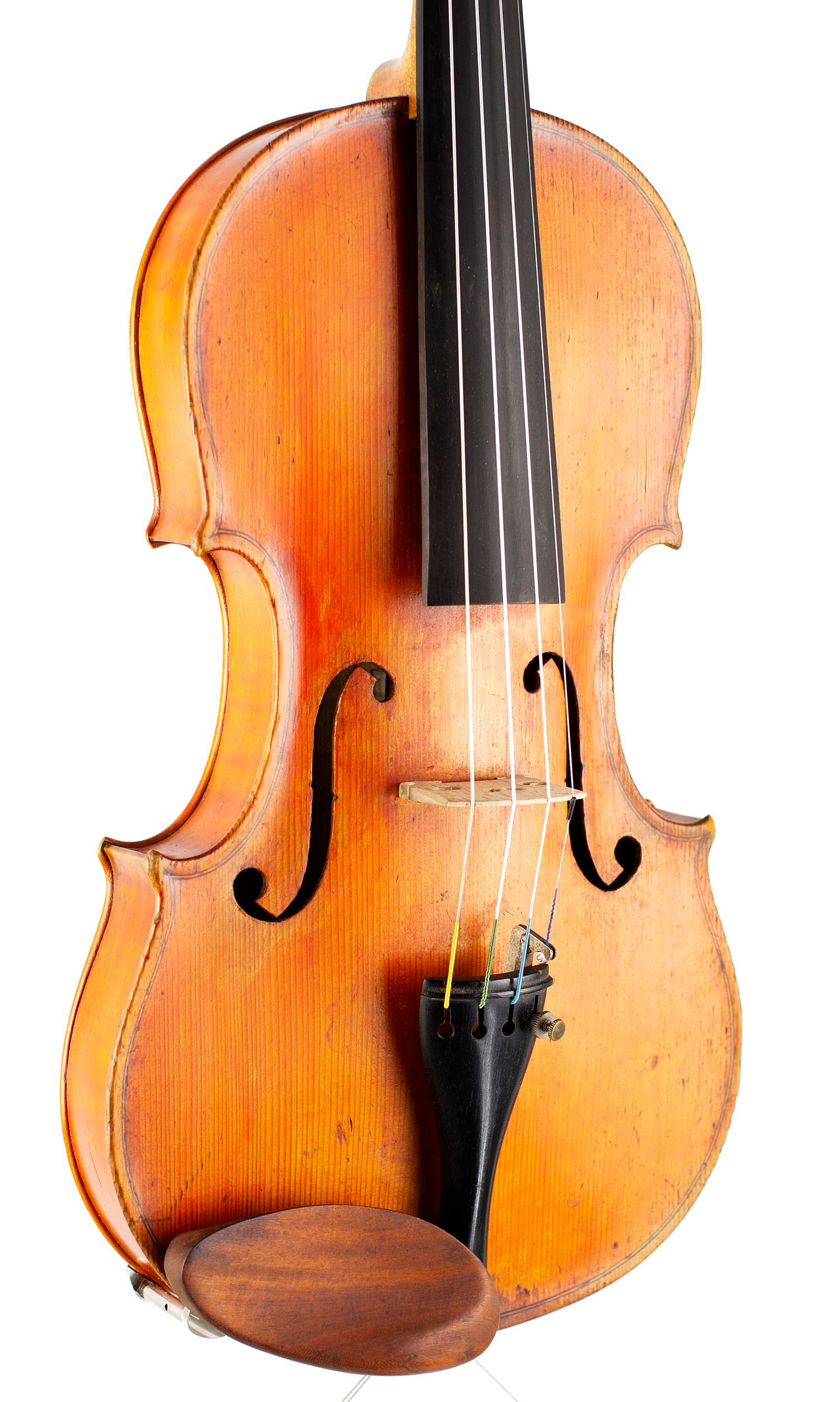 Violin by Alfredo G. Galea, Durban, 1958 — angled view, 30°
