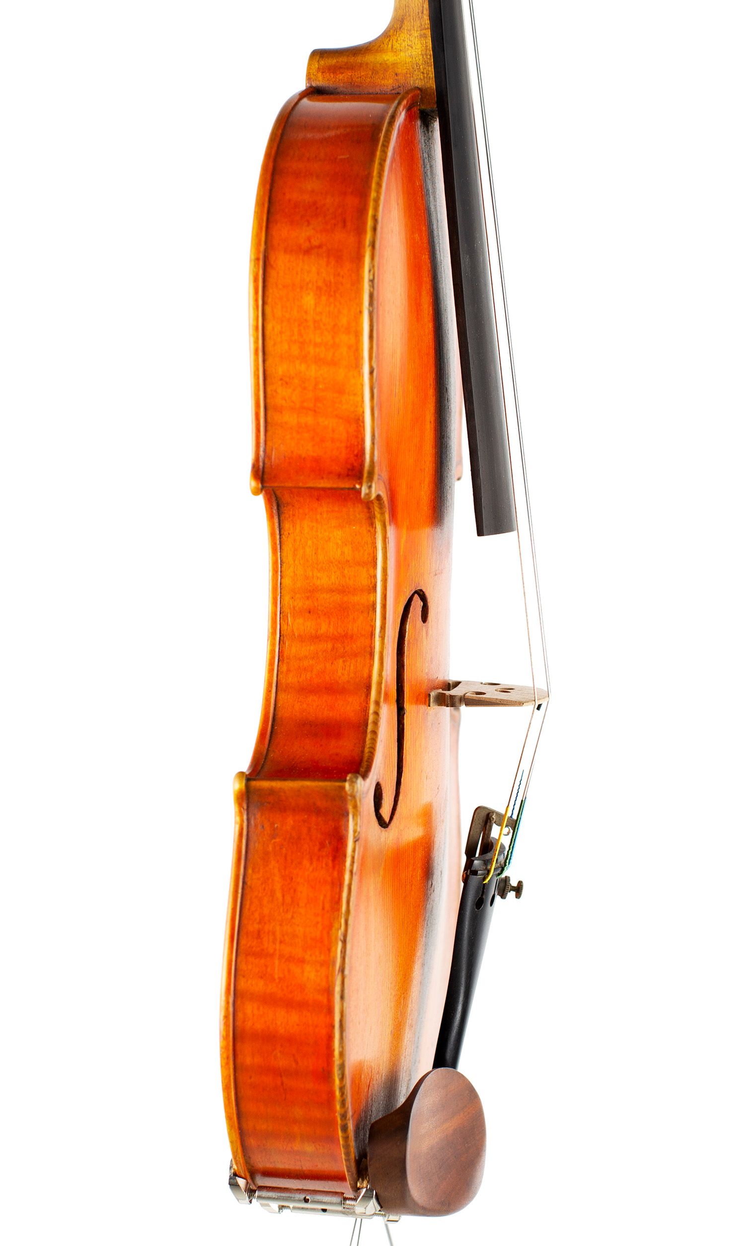 Violin by Alfredo G. Galea, Durban, 1958 — angled view, 80°