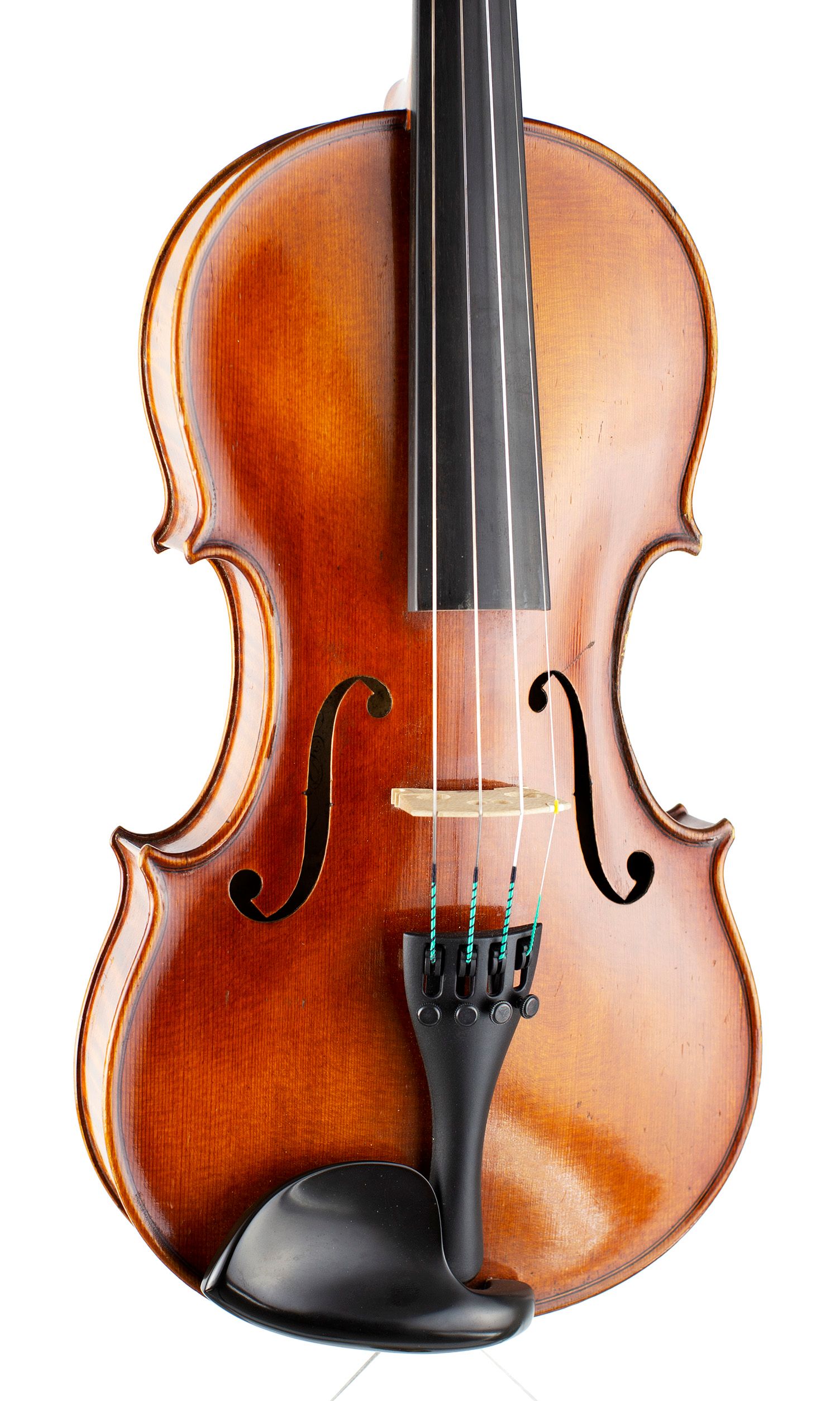 Violin by Alfred Vincent, London, circa 1920 — angled view, 20°