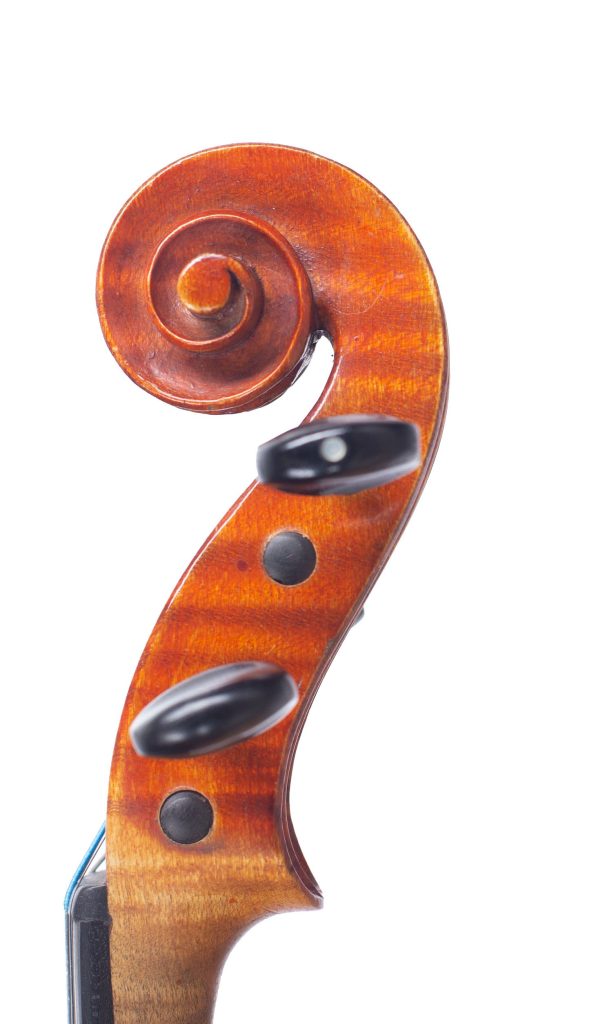 Violin by Walter H. Mayson, Manchester, 1891 — scroll
