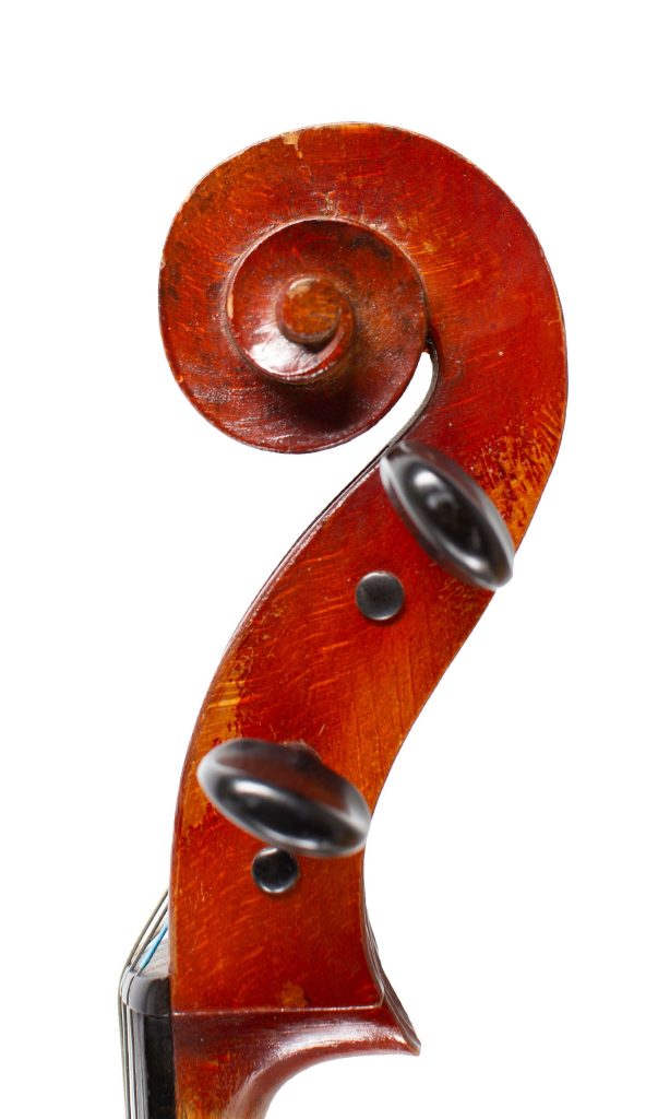 Cello, Workshop of Jerome Thibouville-Lamy, Mirecourt, circa 1910 — scroll
