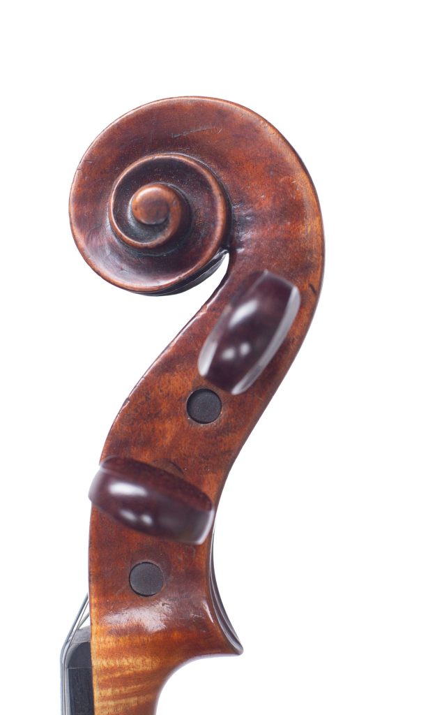 Violin by F. S. Jean, Mirecourt, circa 1850 — scroll