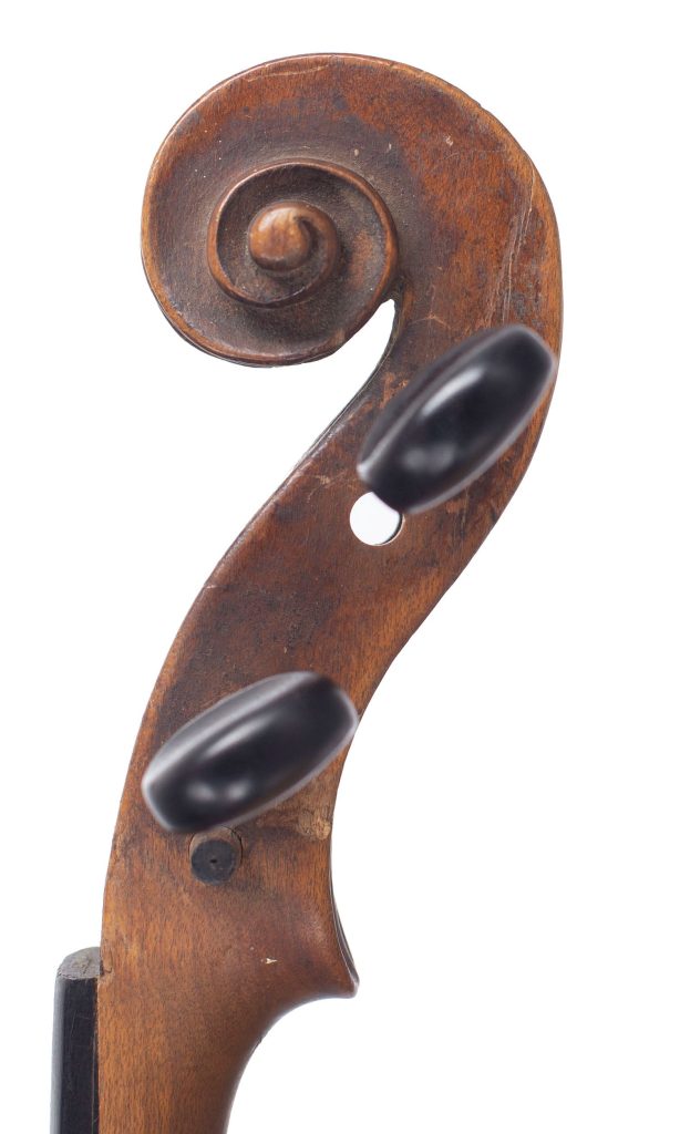 Violin by Tomaso Eberle, Naples, 1785 — scroll