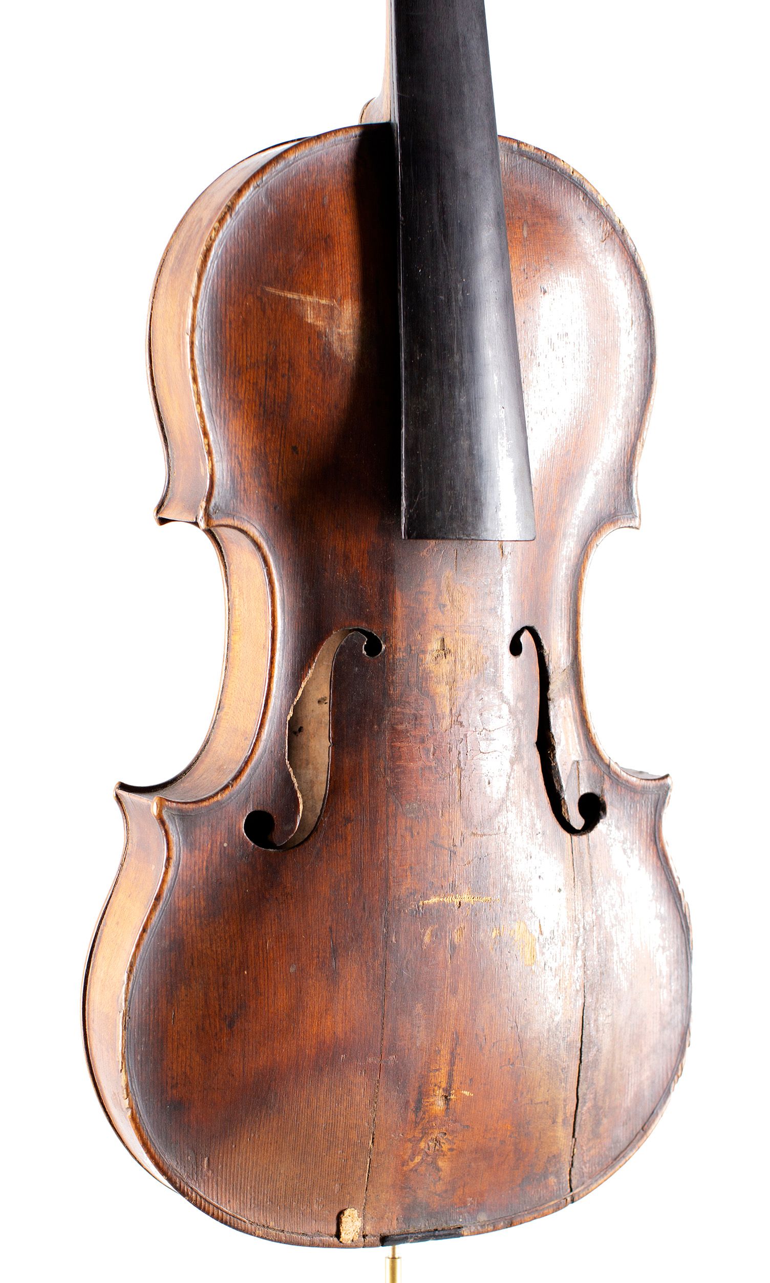 Violin by Tomaso Eberle, Naples, 1785 — angled view, 30°