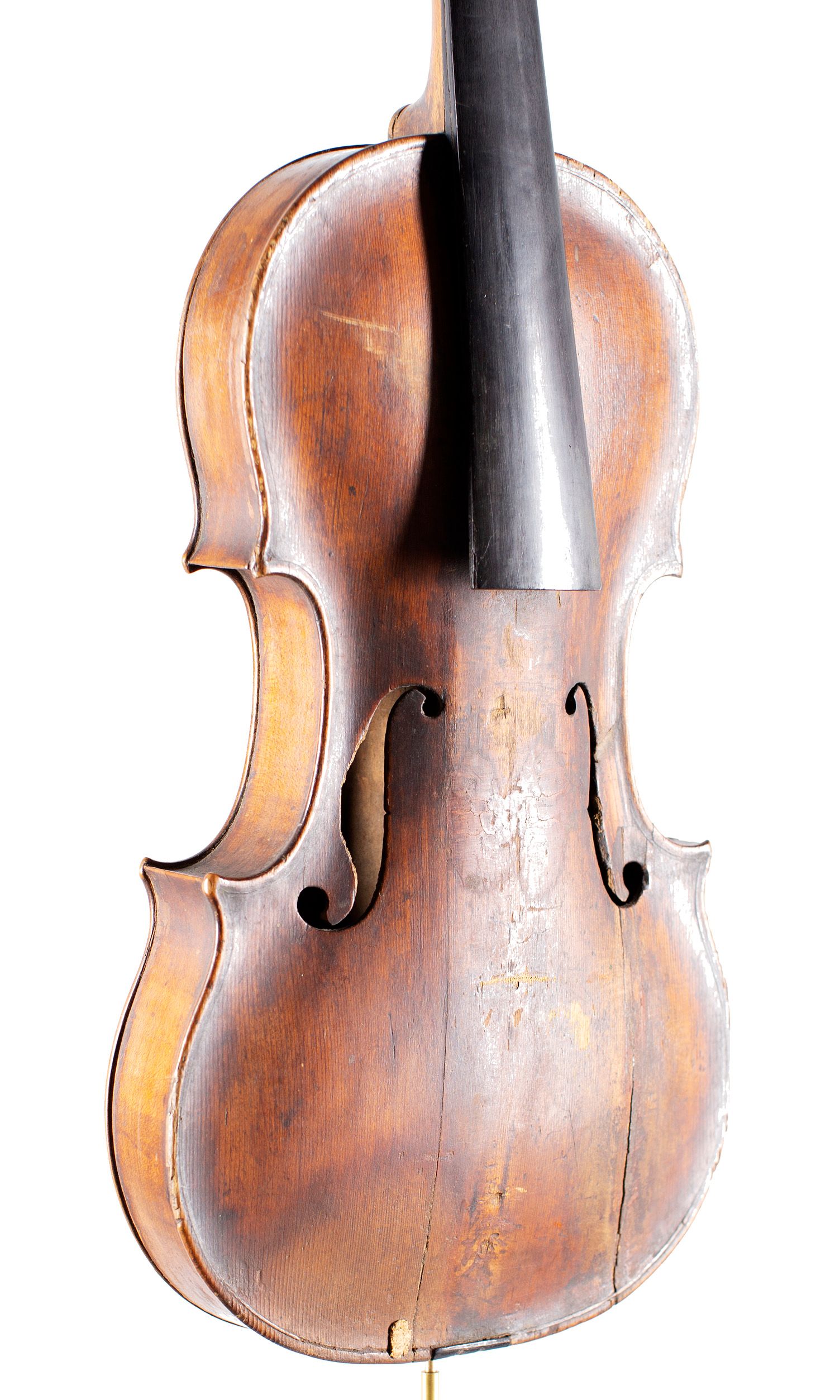 Violin by Tomaso Eberle, Naples, 1785 — angled view, 40°