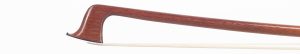 A nickel-mounted violin bow by C. A. Bazin, France — head and frog