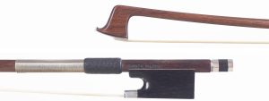 A silver-mounted violin bow by Garner Wilson, 20th Century — head and frog