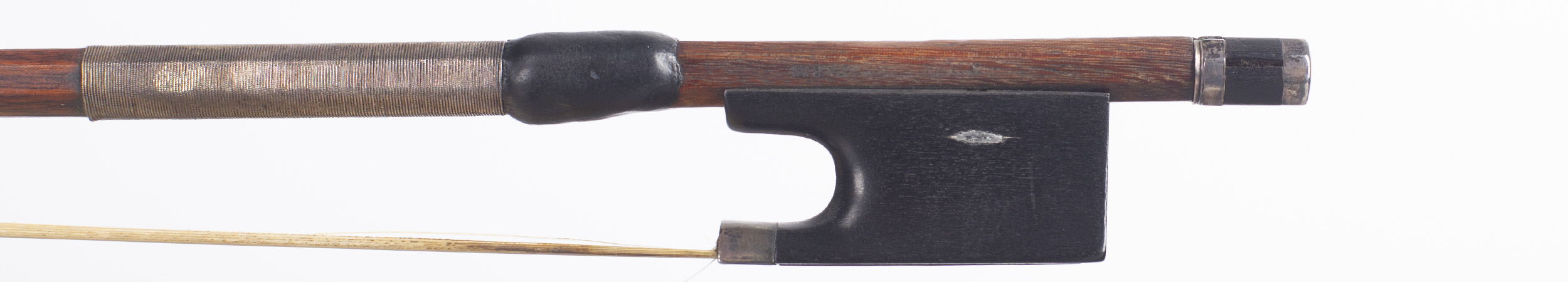 A silver-mounted violin bow by John Dodd — frog