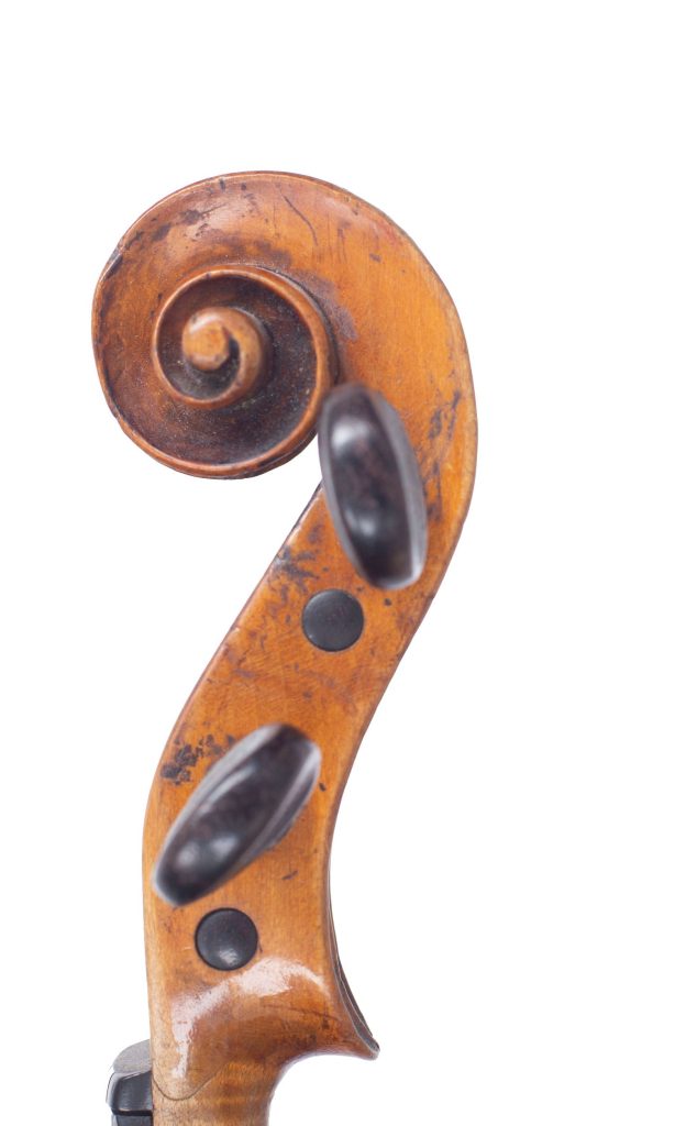 Violin by Feyzeau, Bordeaux, 1757 — scroll