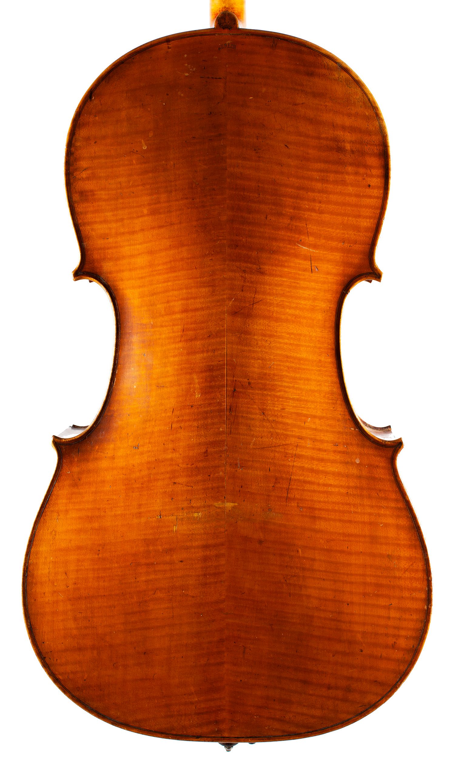 Cello, Workshop of Louis Lowendall, Berlin, 1895 — back