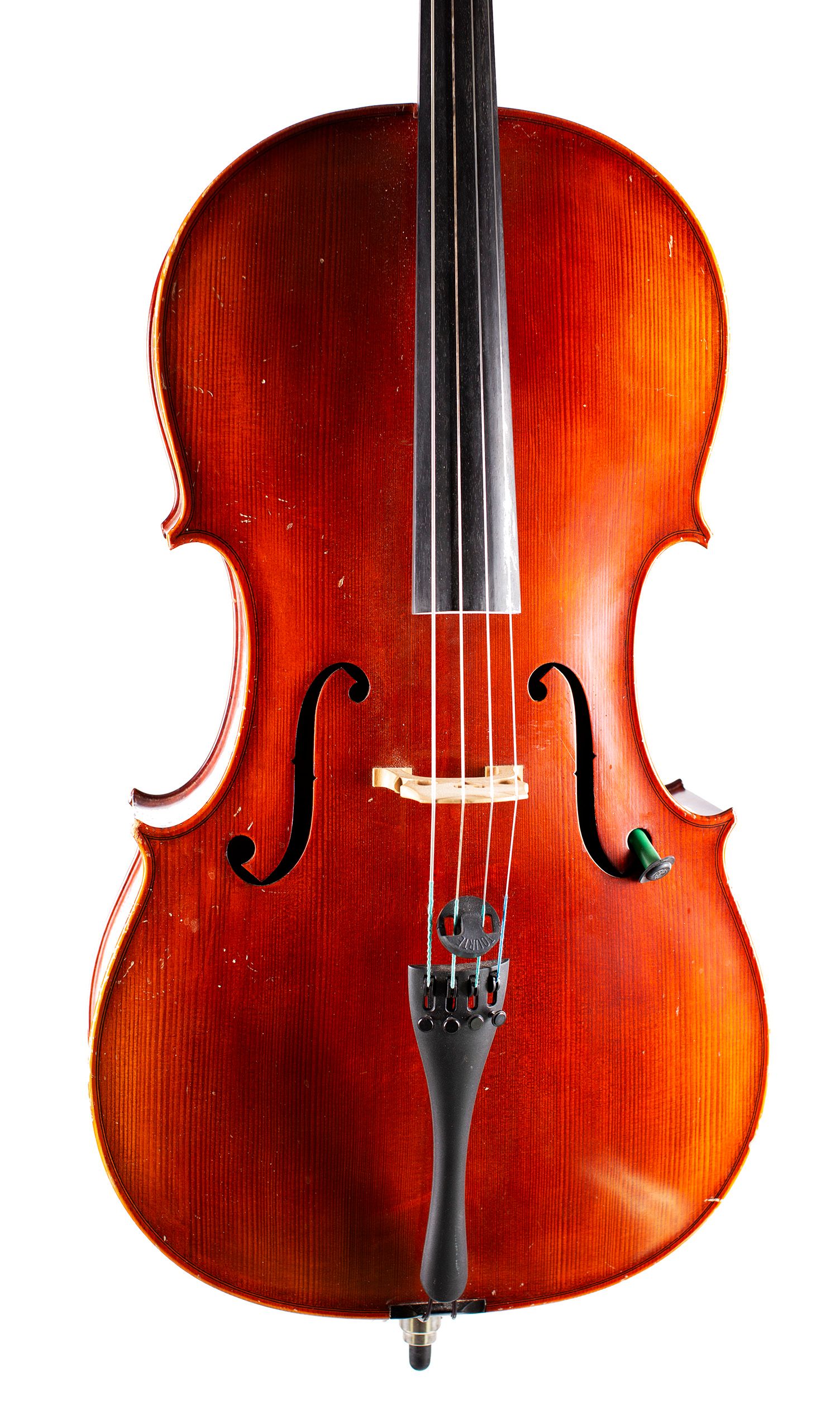 Cello, Workshop of Lothar Semmlinger, Mittelfranken, 2001 — angled view, 10°