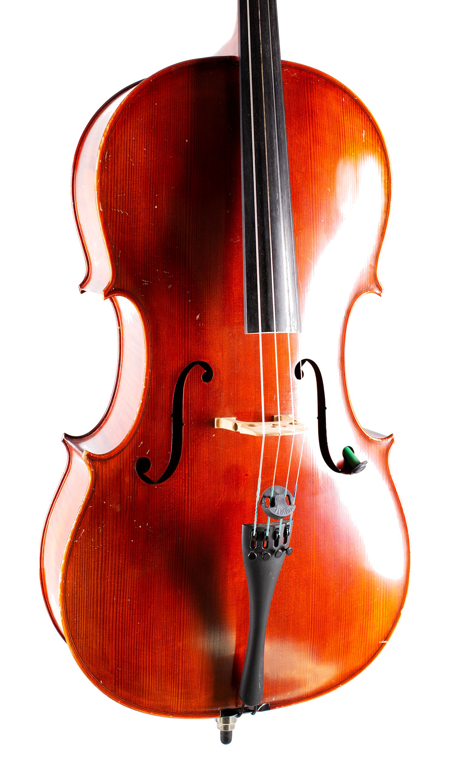 Cello, Workshop of Lothar Semmlinger, Mittelfranken, 2001 — angled view, 20°