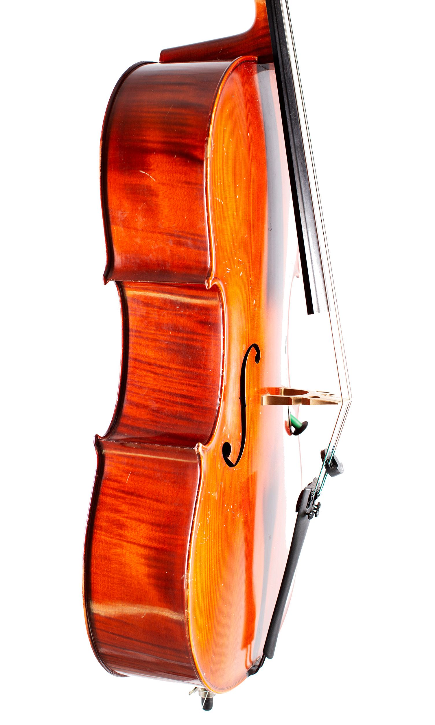 Cello, Workshop of Lothar Semmlinger, Mittelfranken, 2001 — angled view, 70°