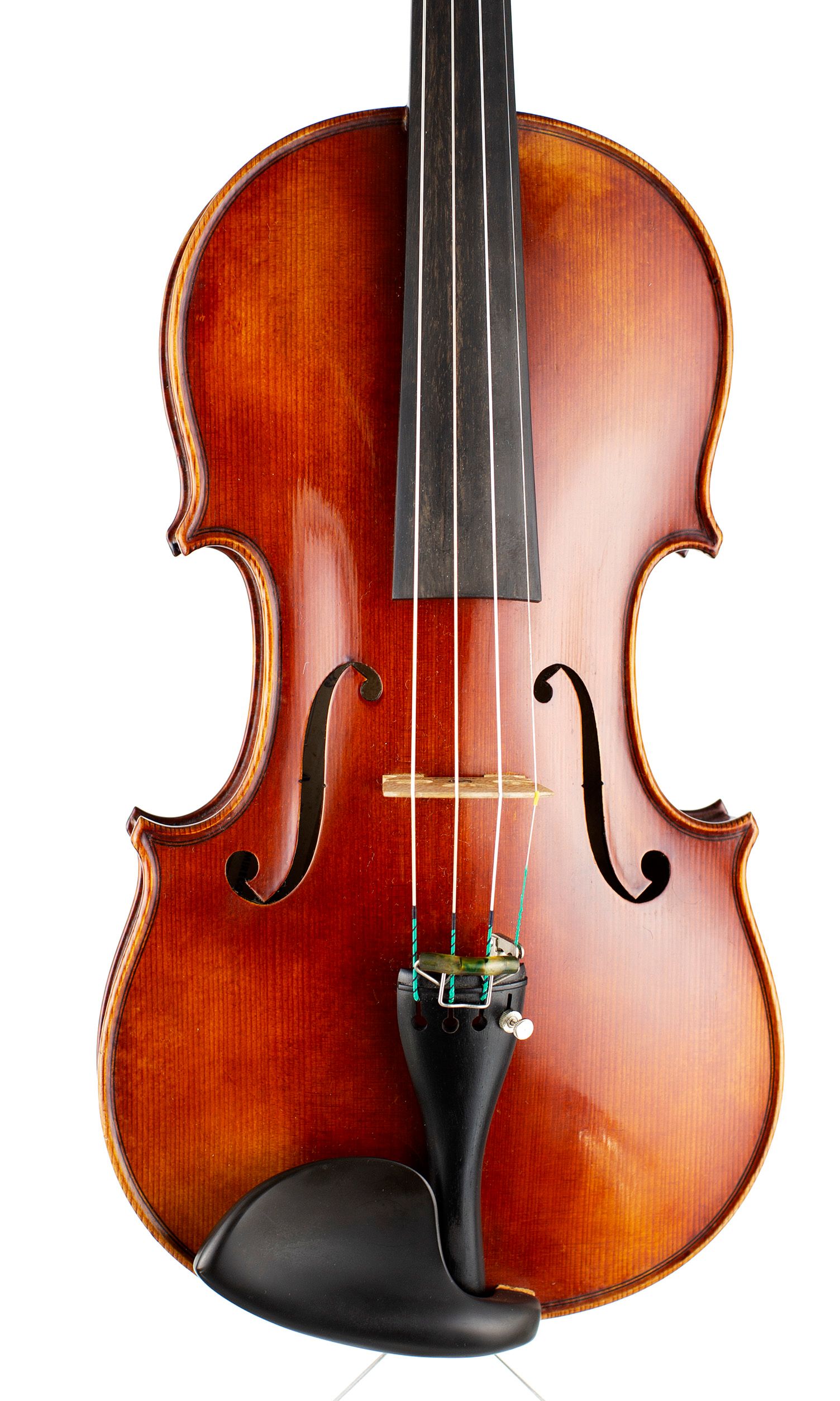 Violin by Amedee Dieudonne, Mirecourt, 1951 — angled view, 10°