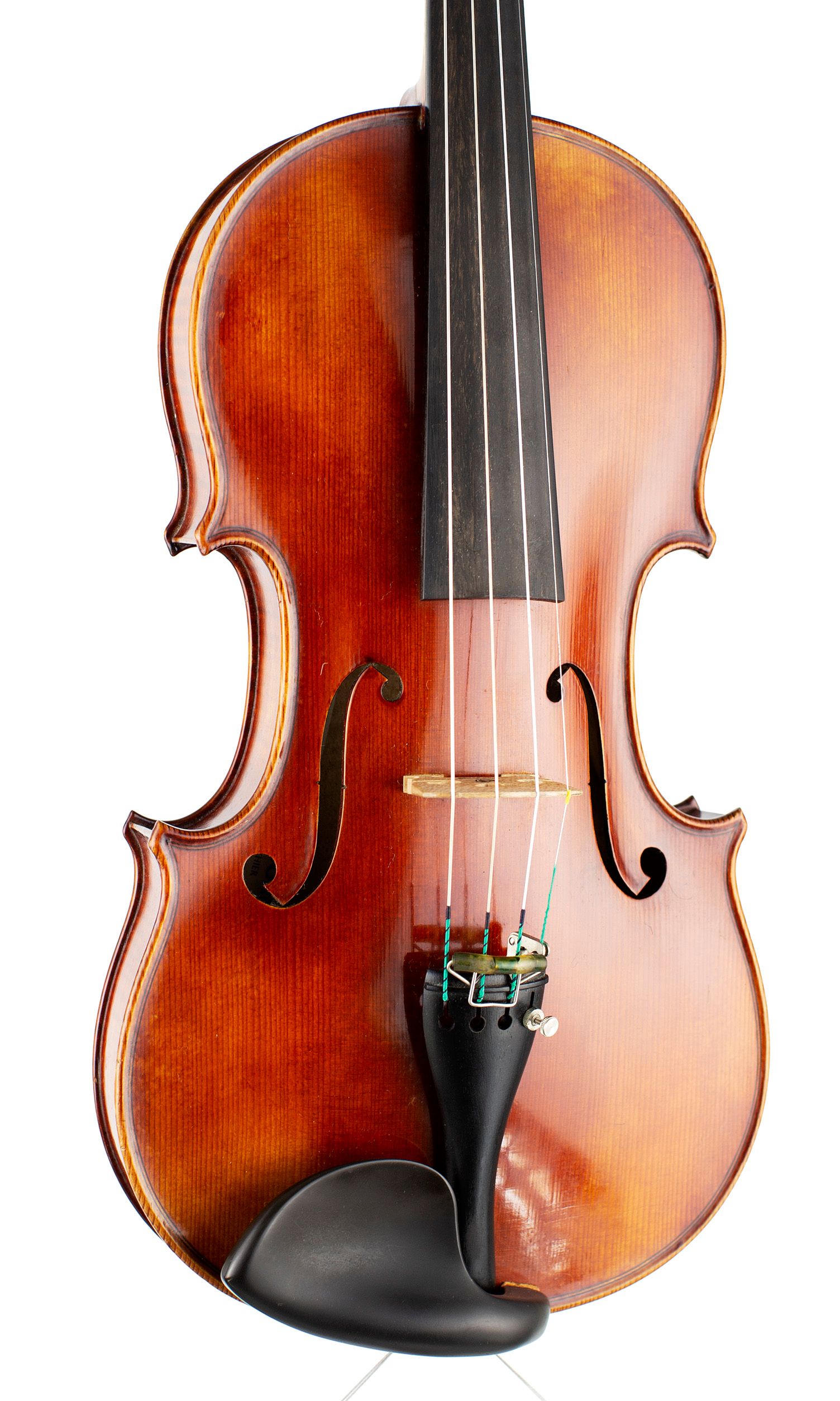 Violin by Amedee Dieudonne, Mirecourt, 1951 — angled view, 20°