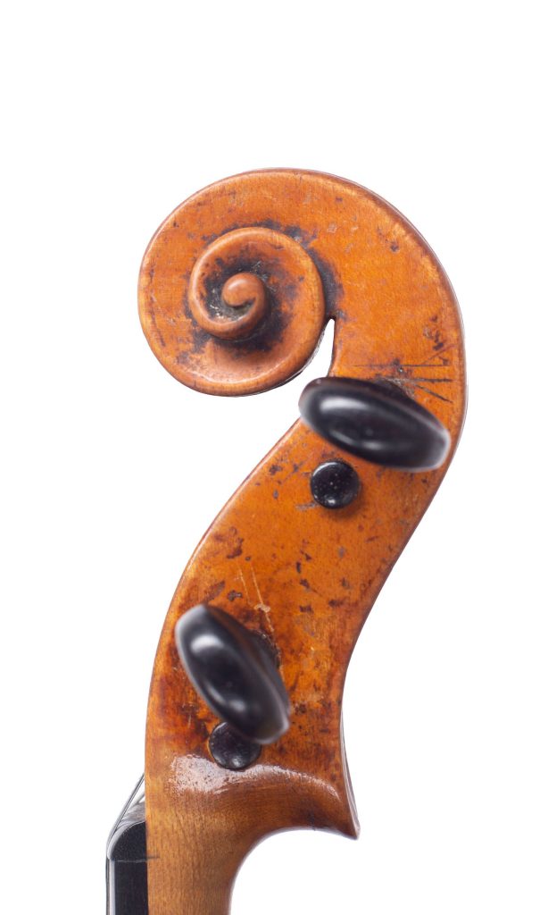 Violin by Paolo Antonio Testore, Milan, circa 1730 — scroll