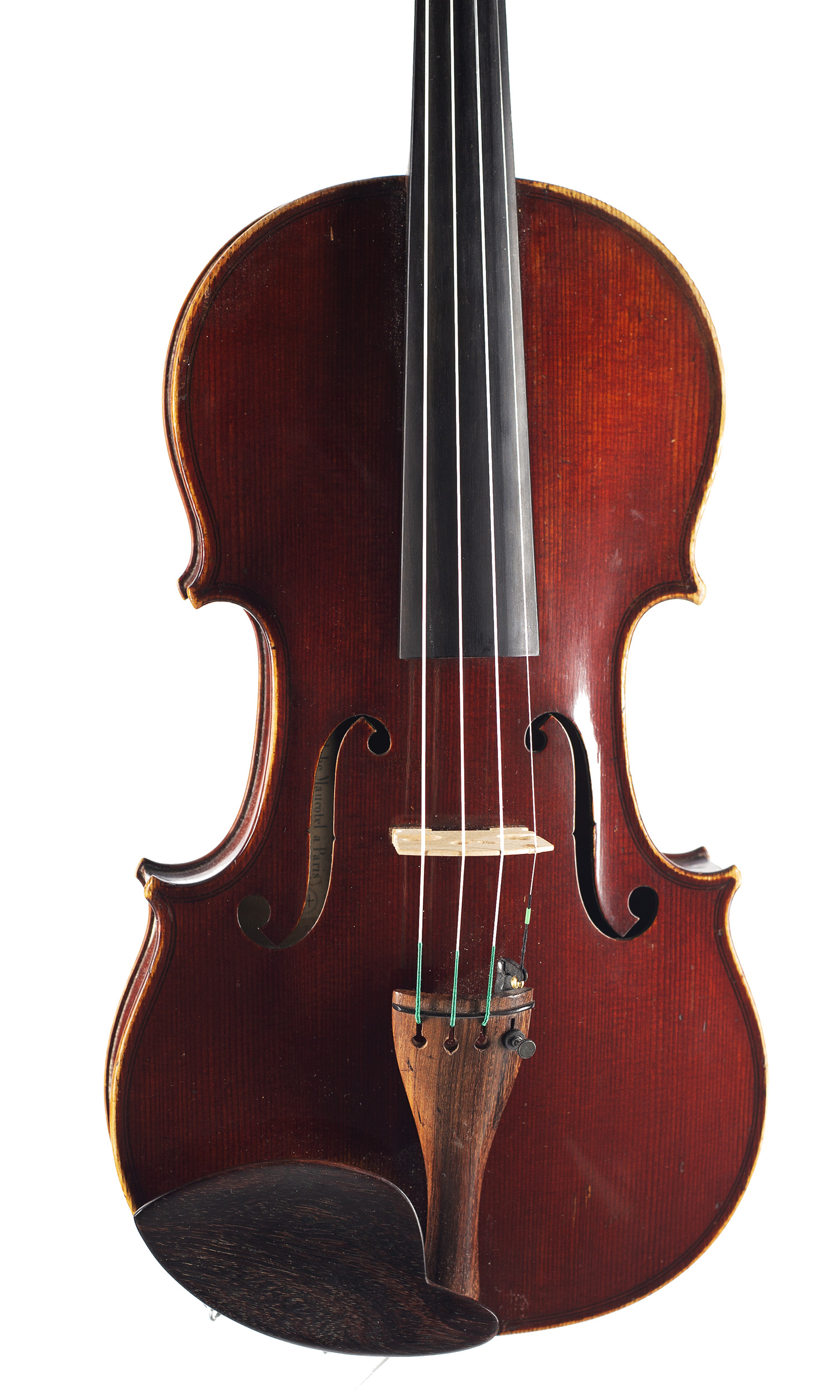 A violin by Charles Adolph Maucoutel, Paris, 1851 — angled view, 10°