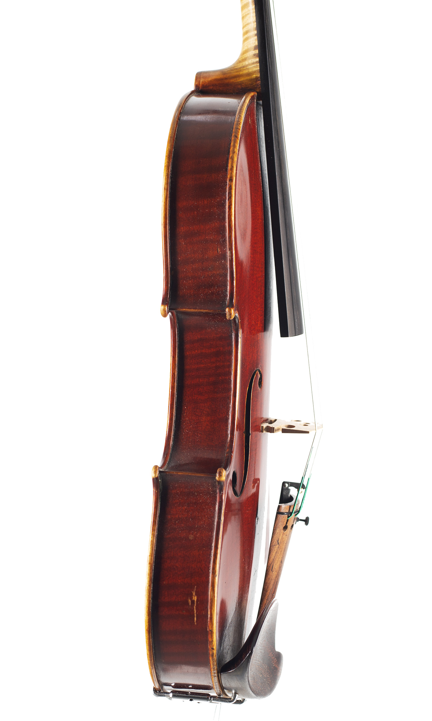 A violin by Charles Adolph Maucoutel, Paris, 1851 — angled view, 80°