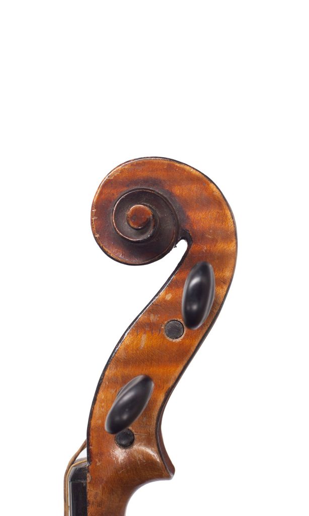 Half-sized violin, Workshop of Jerome Thibouville-Lamy, Mirecourt — scroll