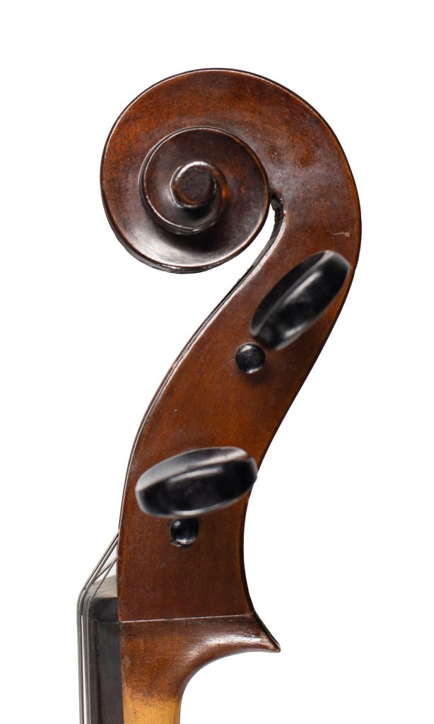 Cello, Workshop of Jerome Thibouville-Lamy, Mirecourt, circa 1900 — scroll