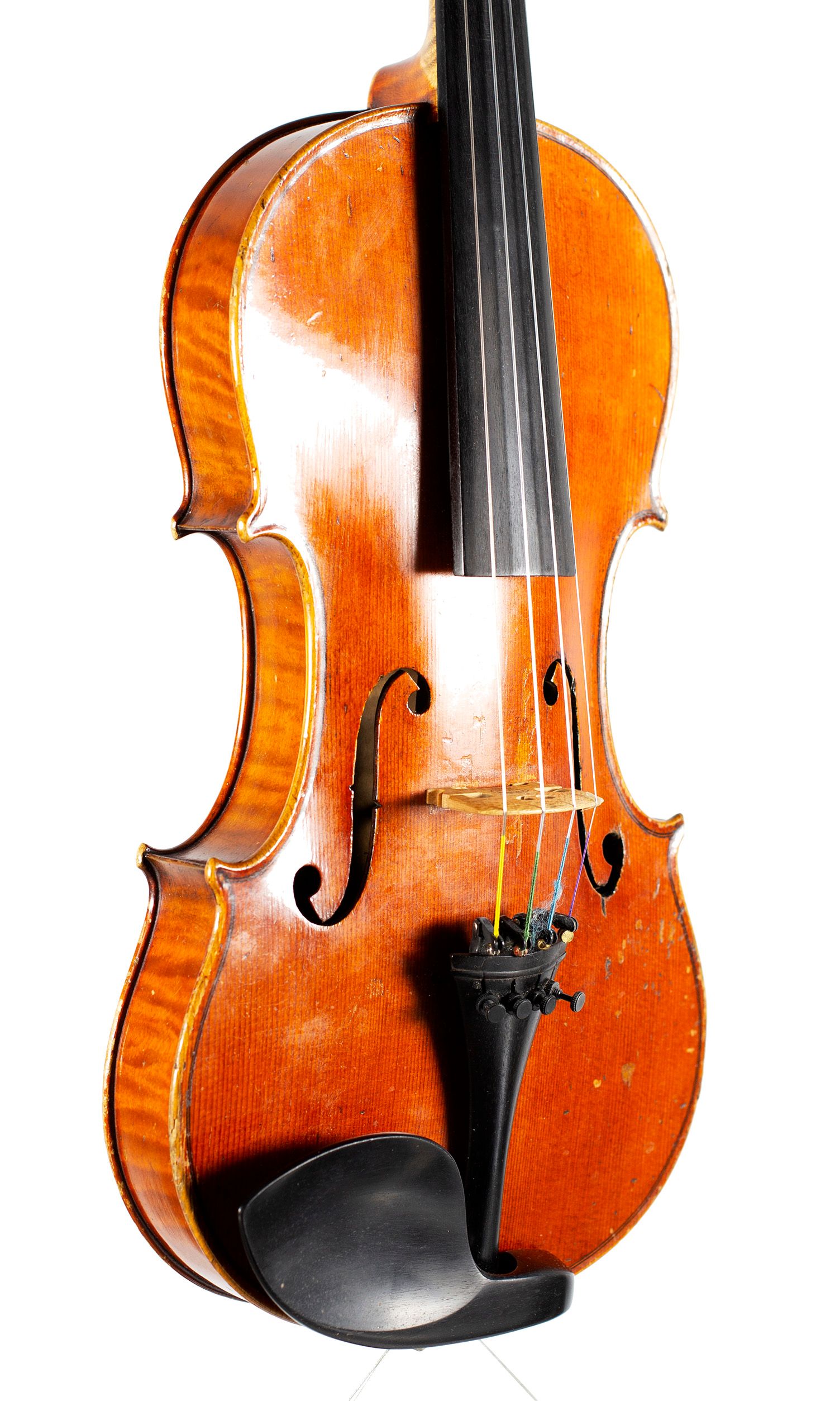 Violin, Workshop of Alfred Moritz, Dresden, early 20th Century — angled view, 40°