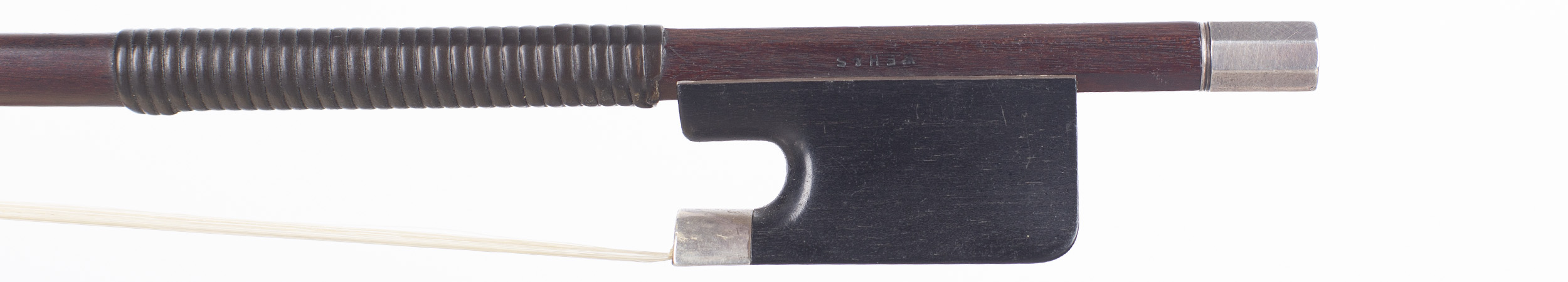 A silver-mounted cello bow by W. E. Hill & Sons, London Antique, over 100 years old — frog