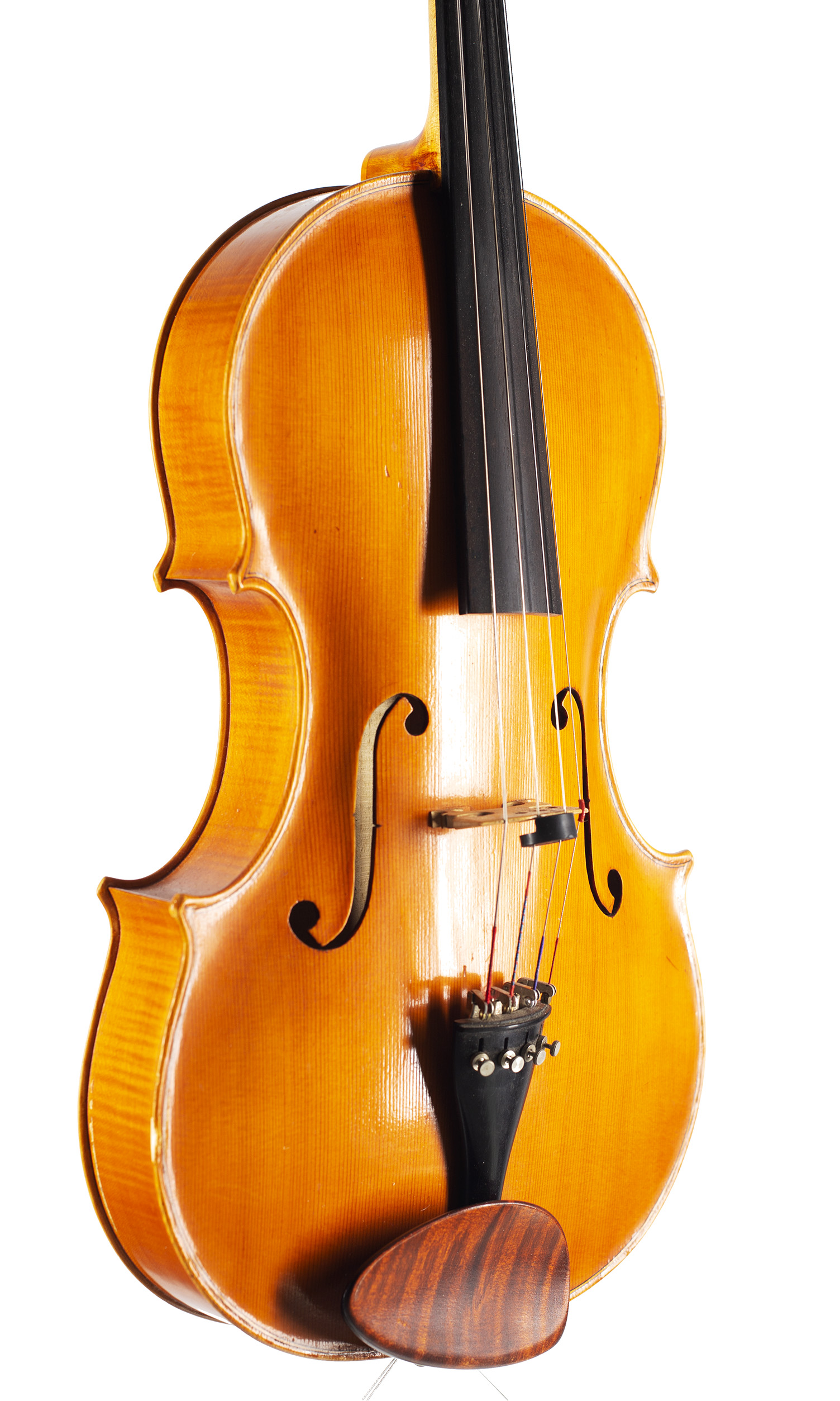 A viola by Gordon Campbell, Dinedor, 1982 — angled view, 50°