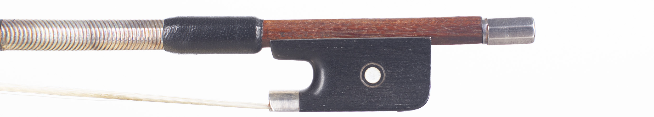 A silver-mounted viola bow by Henri Louis Gillet, Paris — frog