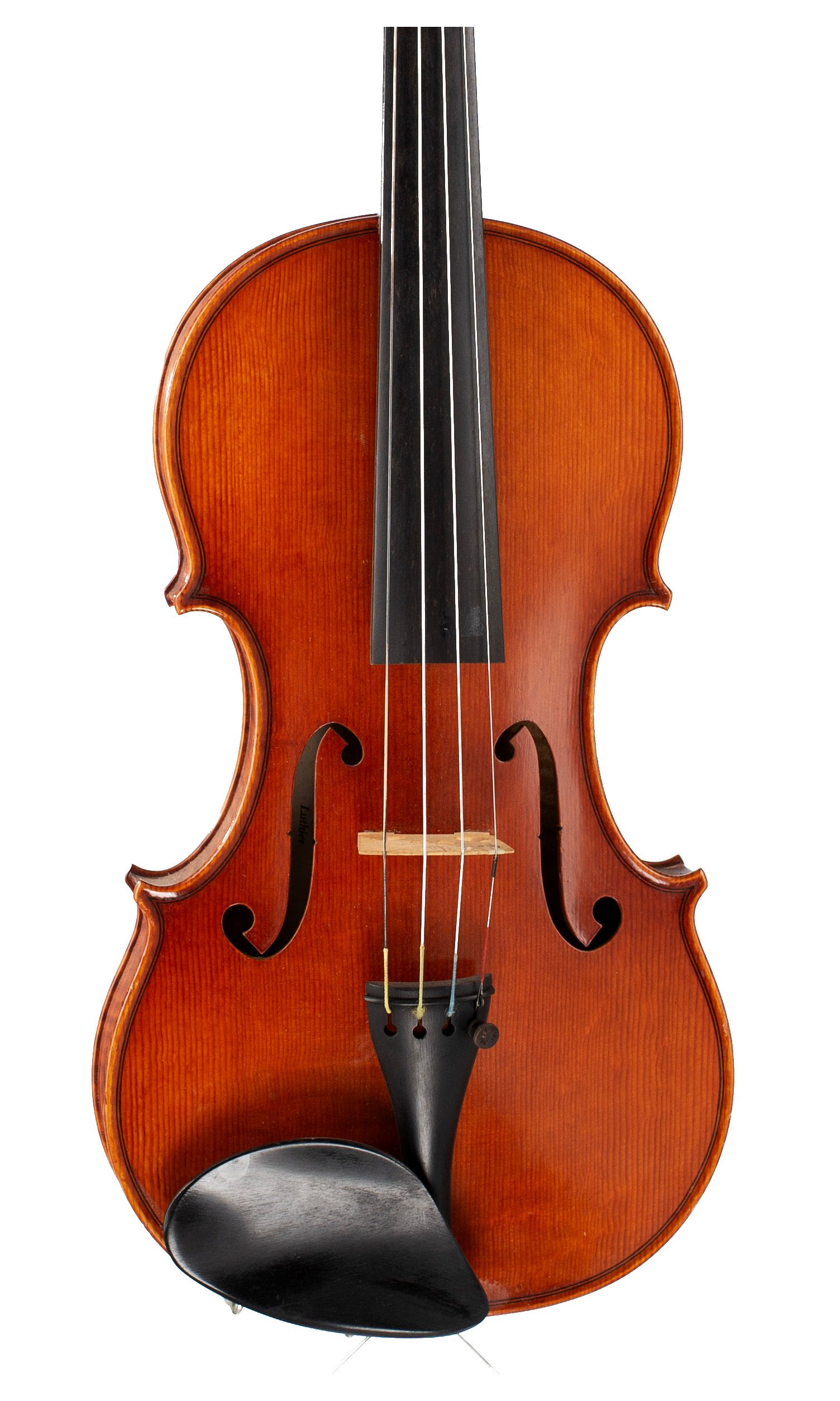 Violin by Glen Collins, Newark, 1977 — angled view, 10°