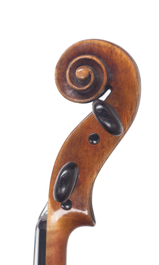 Violin by William H. Luff, London, 1948 — scroll