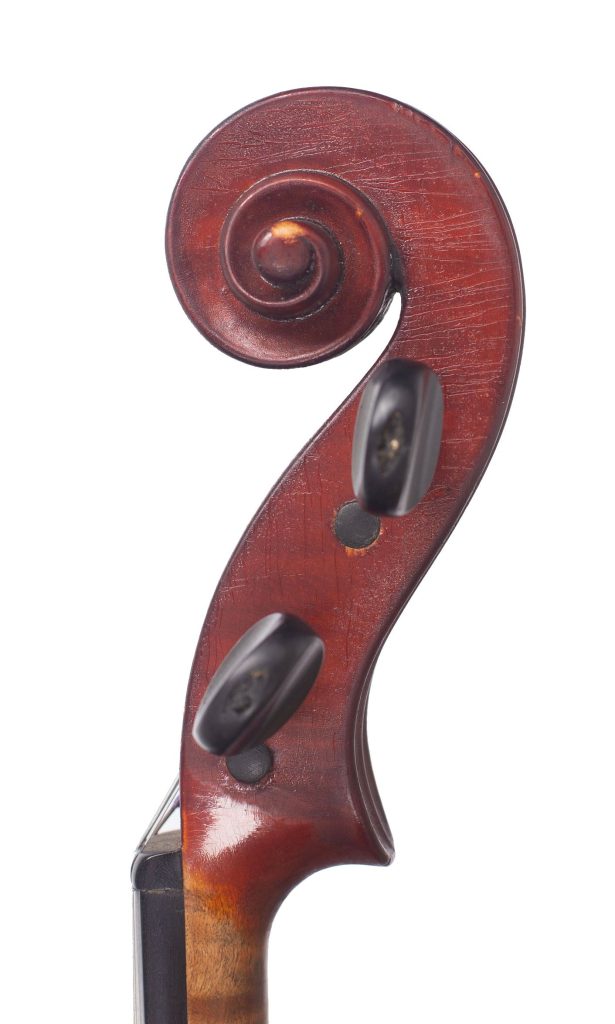 Violin by Jakob Tiedeman, Altenbruch, 1936 — scroll