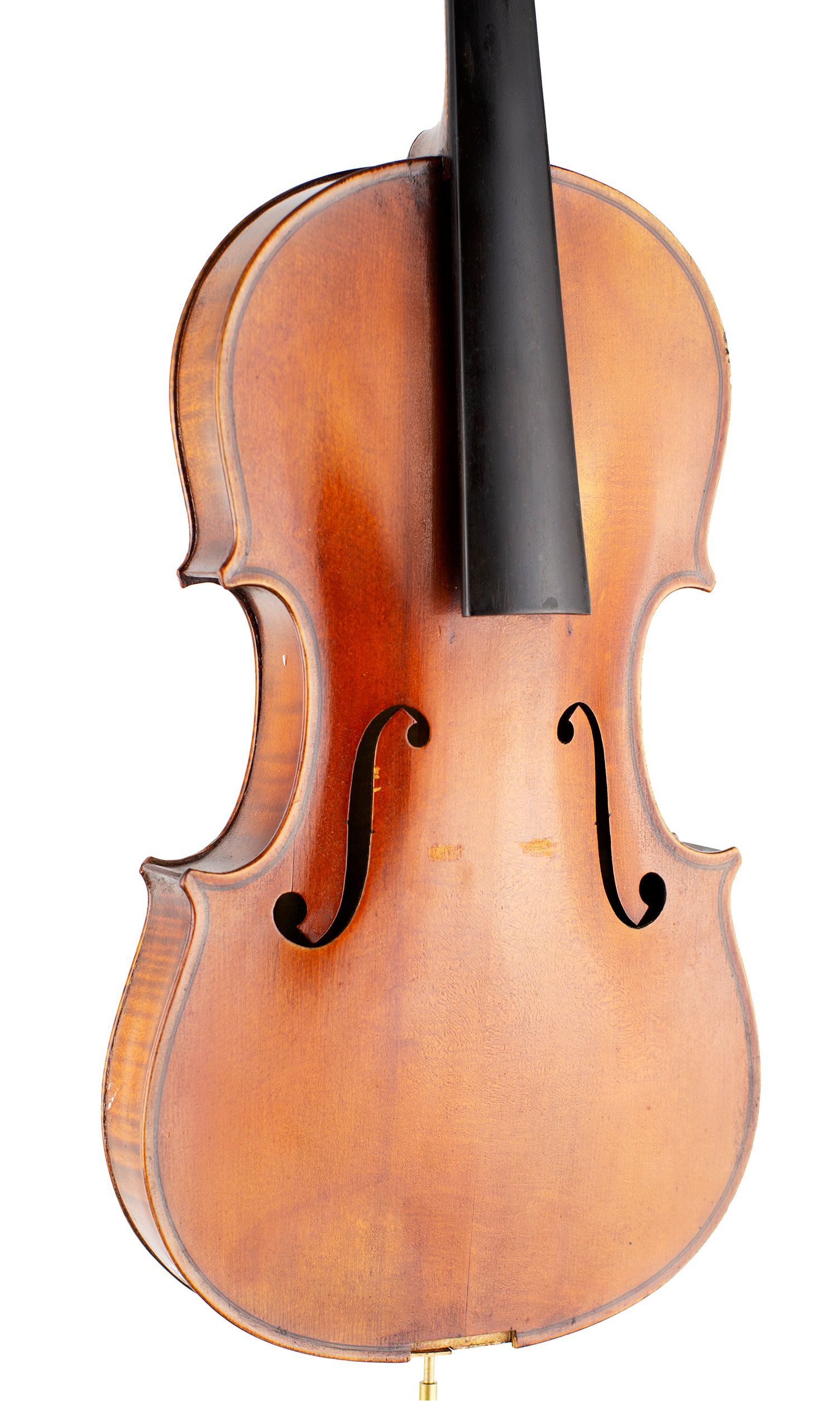 Violin by Gustave Bazin, Paris, 1912 — angled view, 30°