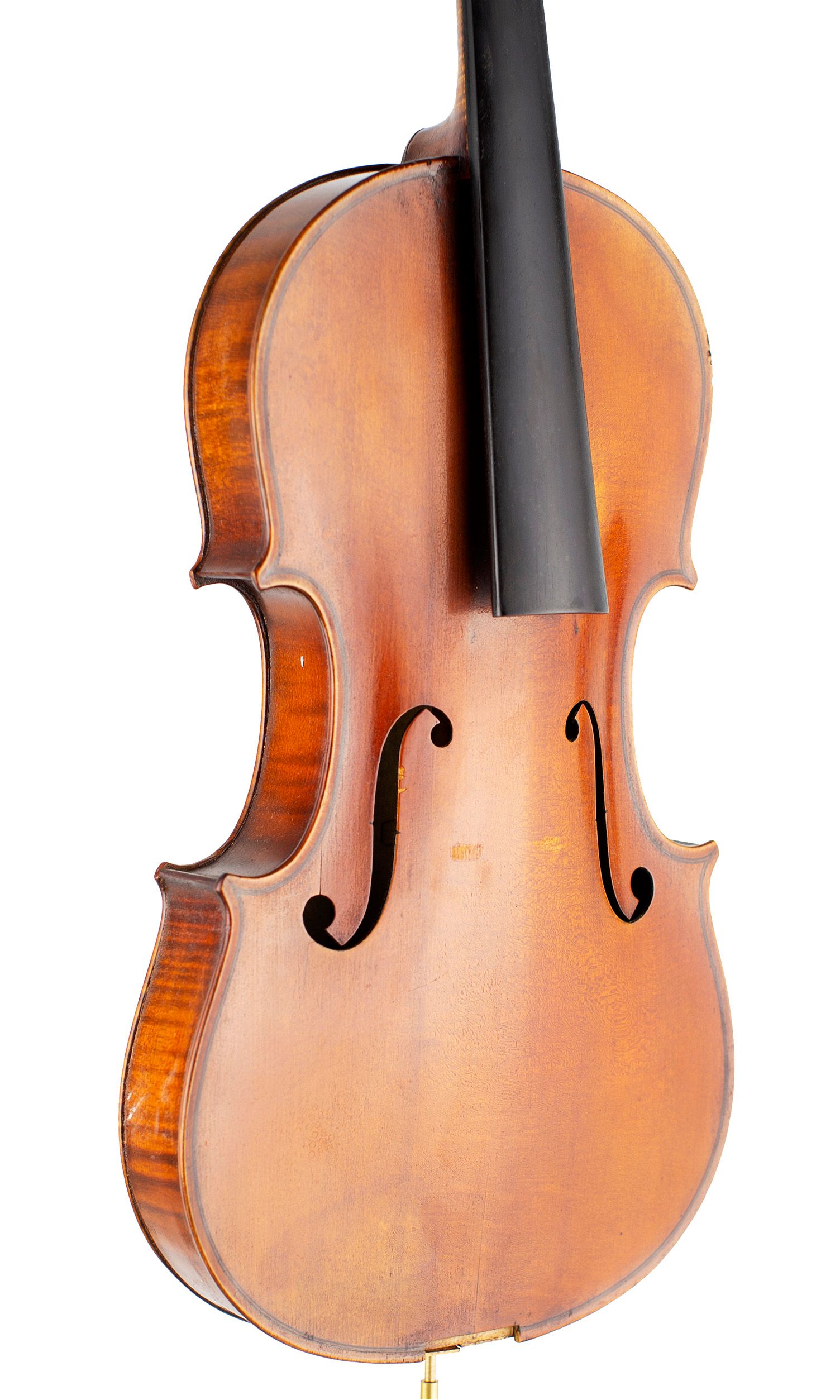 Violin by Gustave Bazin, Paris, 1912 — angled view, 40°