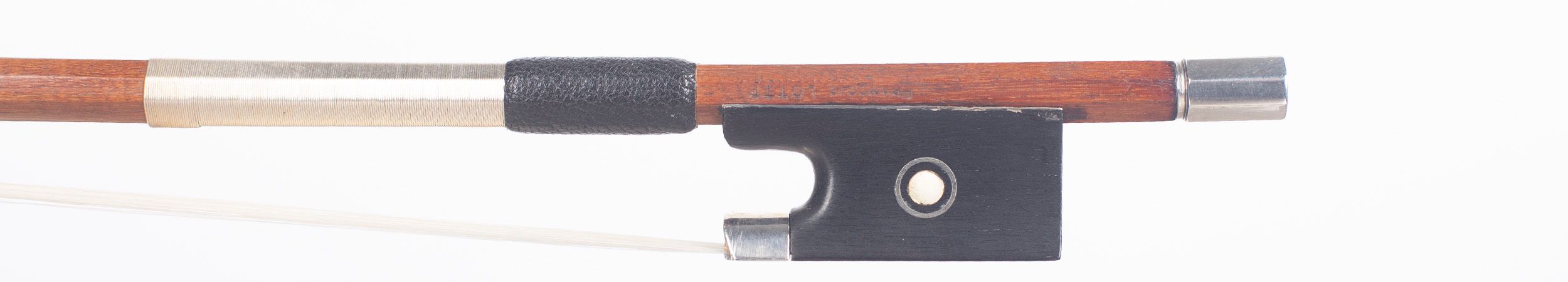 A silver-mounted violin bow by Georges Barjonnet, Mirecourt — frog