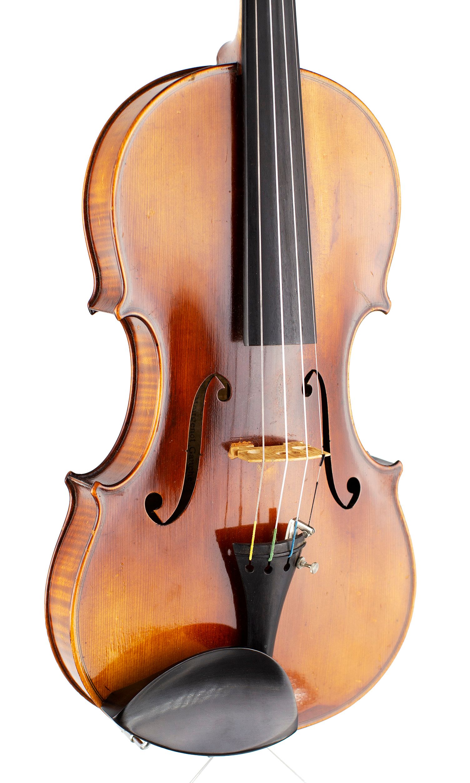 Violin, Workshop of Leon Mougenot Gauche, France, 1925 — angled view, 30°